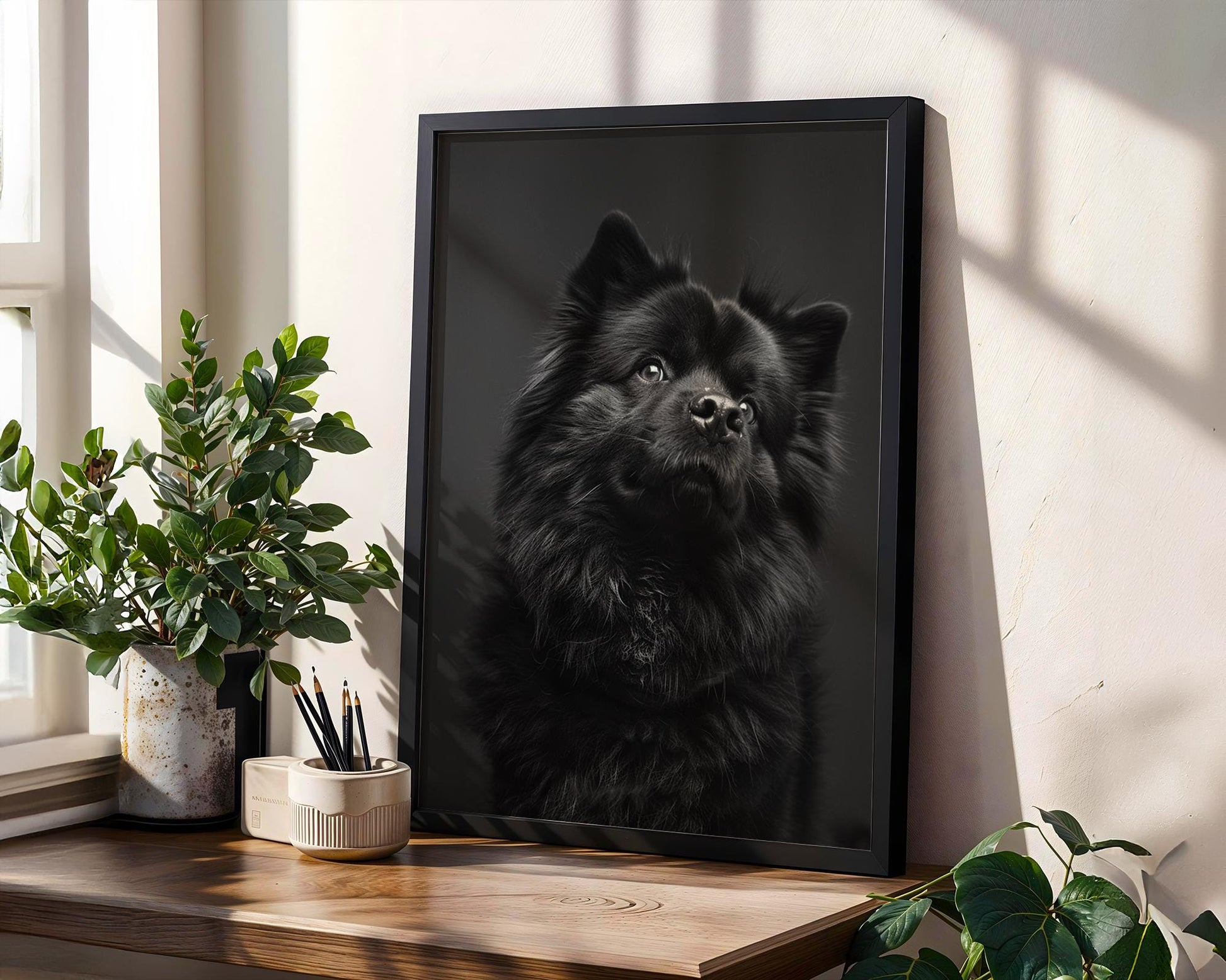 Dog Photography Chow Chow Print Black and White | Minimalist Pet Monochrome wall art print, minimalist black and white poster, modern Scandinavian wall decor, Monohaus