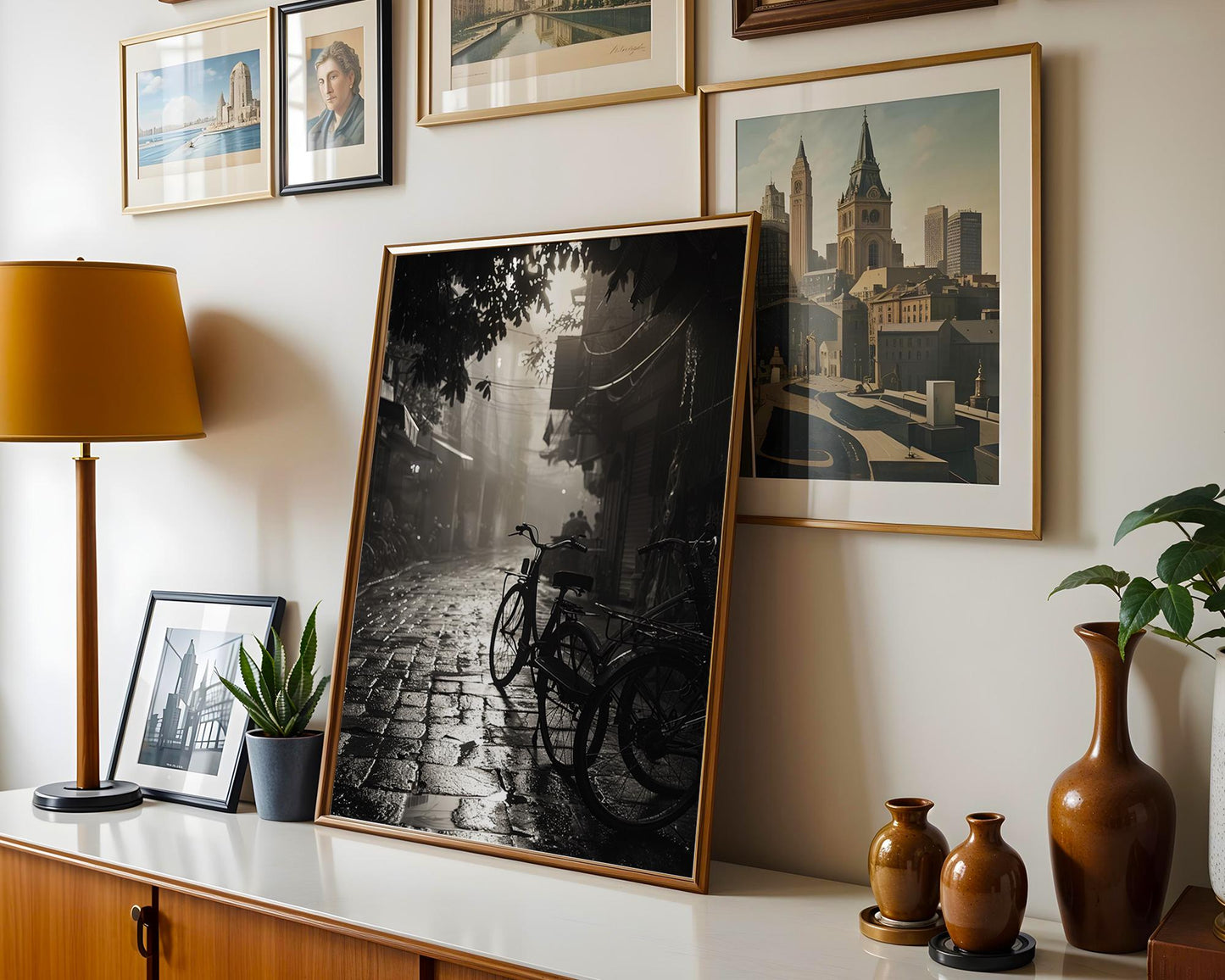 World Landmark | Hanoi Bicycle Alley Print | Black & White Photography, Travel Poster wall art print, minimalist black and white poster, modern Scandinavian wall decor, Monohaus