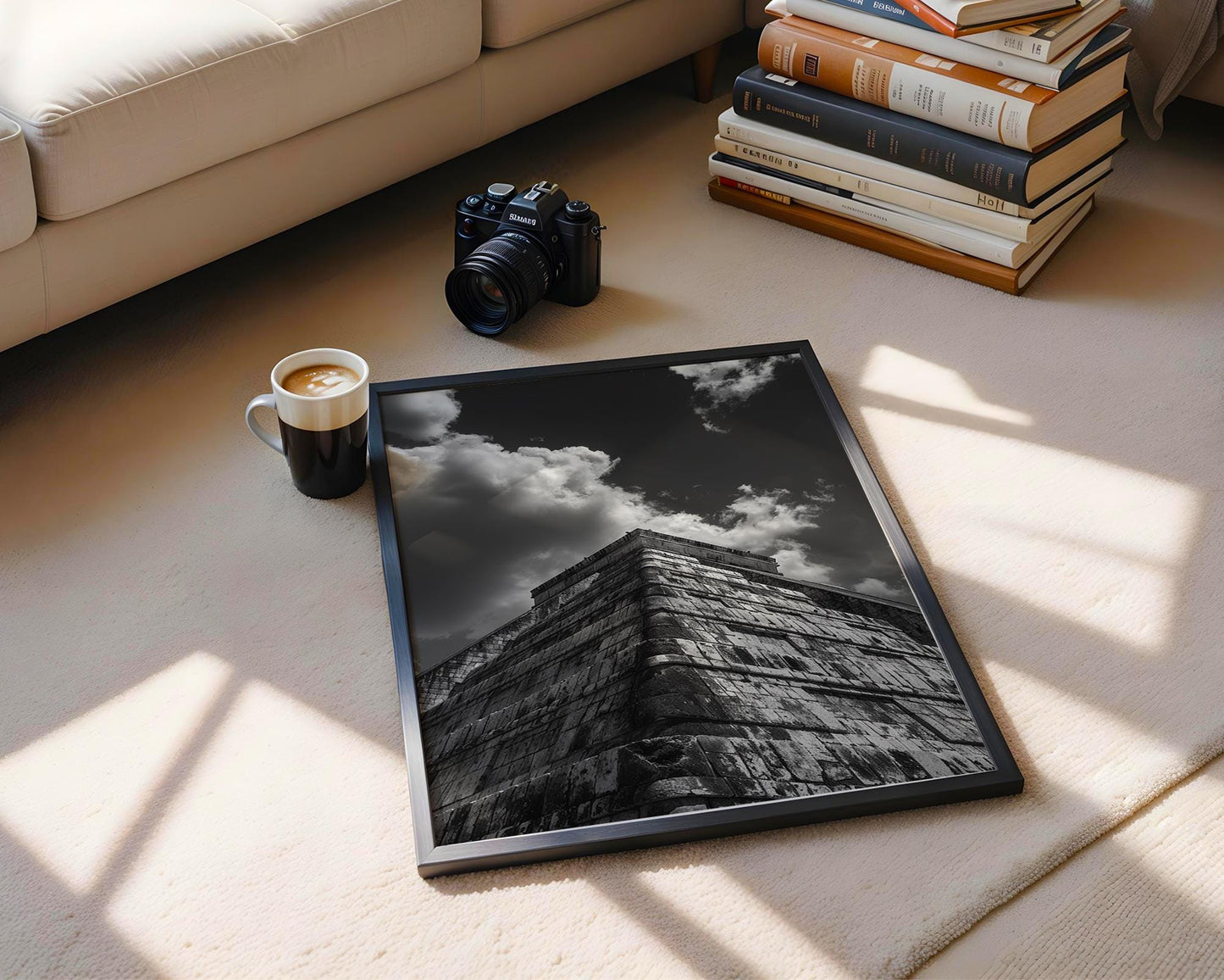 World Landmark | Chichen Itza Pyramid Black and White Fine Art Photography Print