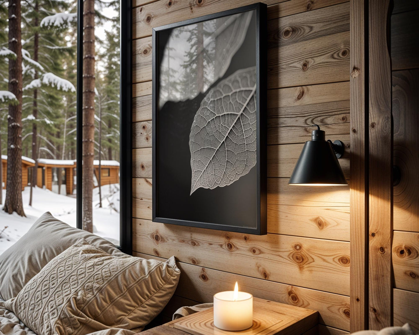 Botanical Photo | Abstract Leaf Macro Photography Print | Black & White Minimal abstract wall art print, geometric minimalist poster, modern Scandinavian decor, Monohaus