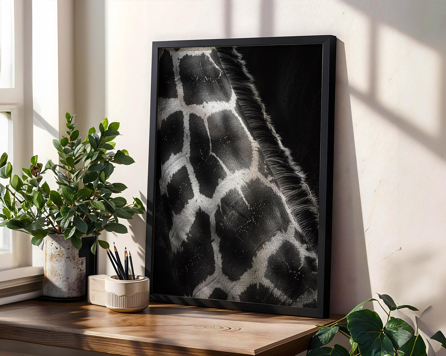 Wildlife Poster | Giraffe Print | Black & White Safari Photography, Modern Wall Art wall art print, minimalist black and white poster, modern Scandinavian wall decor, Monohaus