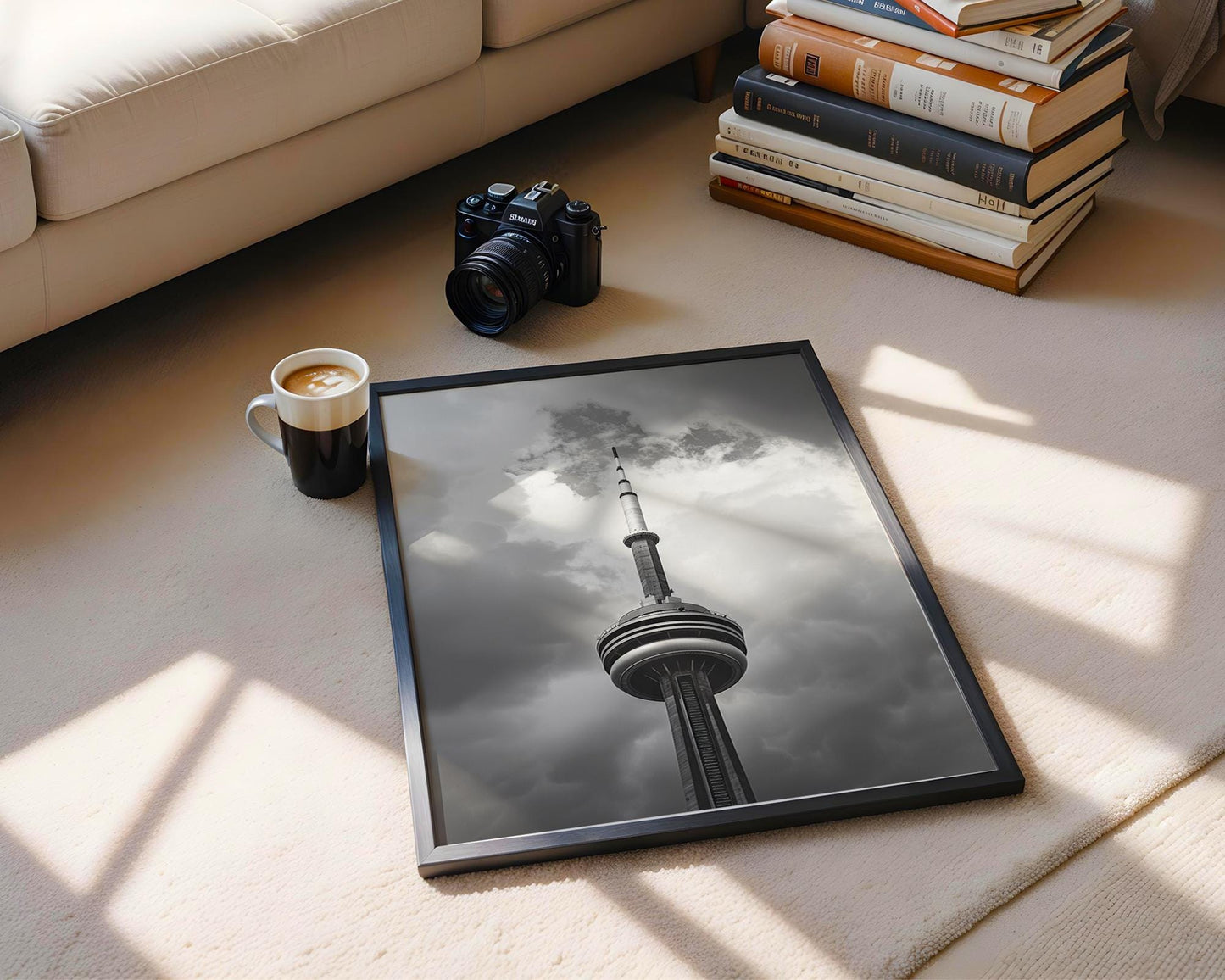 World Landmark | CN Tower Print | Toronto Black and White Photography, Minimalist Wall Art wall art print, black and white architectural poster, minimalist modern Scandinavian wall decor, Monohaus