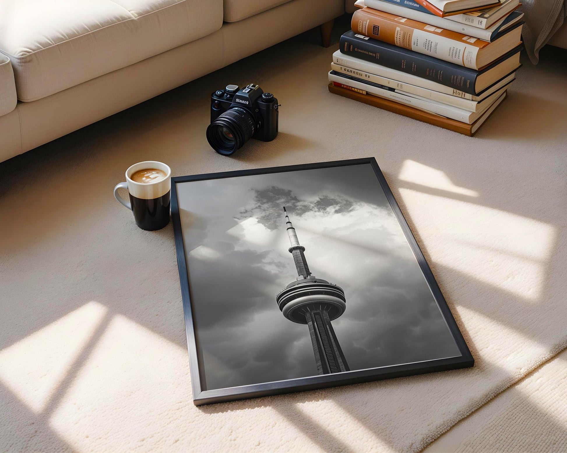 World Landmark | CN Tower Print | Toronto Black and White Photography, Minimalist Wall Art wall art print, black and white architectural poster, minimalist modern Scandinavian wall decor, Monohaus