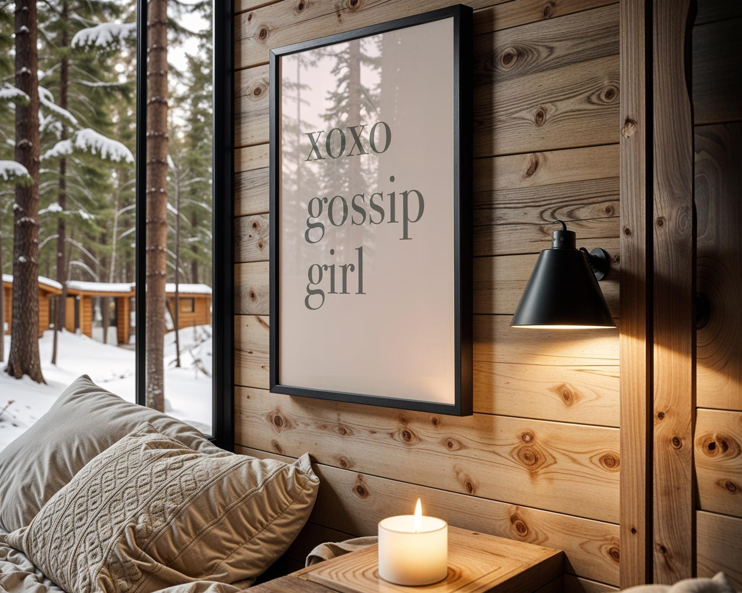 Designer Wall Art | XOXO Gossip Girl Quote Print | Minimalist Typography Poster typography wall art print, minimalist black and white type poster, modern graphic design decor, Monohaus