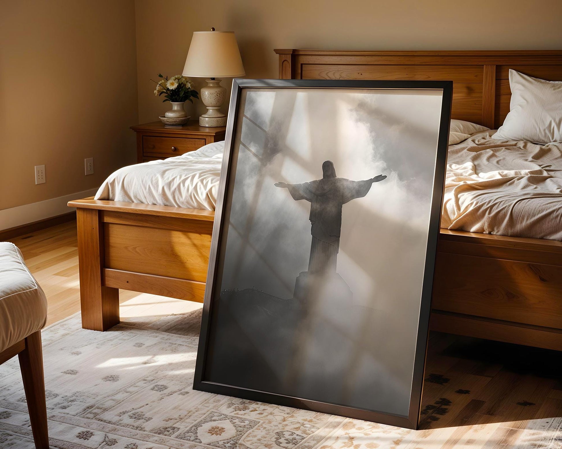 World Landmark | Christ the Redeemer Print | Black and White Rio de Janeiro Photography wall art print, minimalist black and white poster, modern Scandinavian wall decor, Monohaus