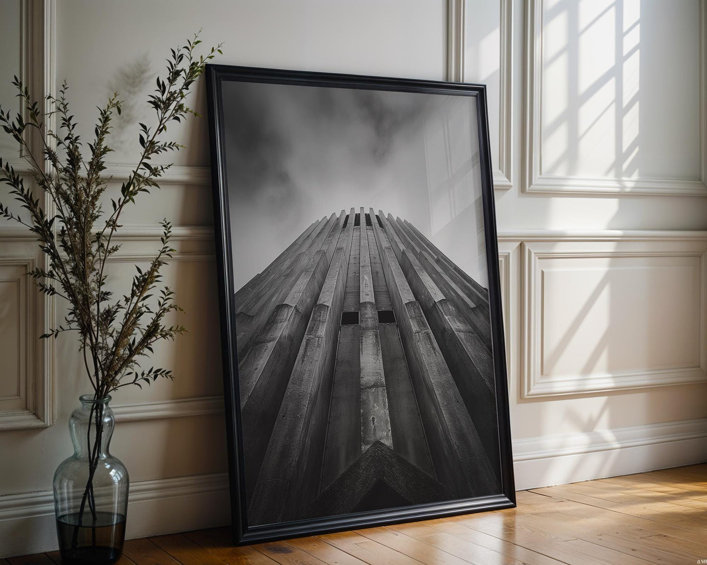 World Landmark | Hallgrímskirkja Iceland Print | Black and White Minimalist Architecture
