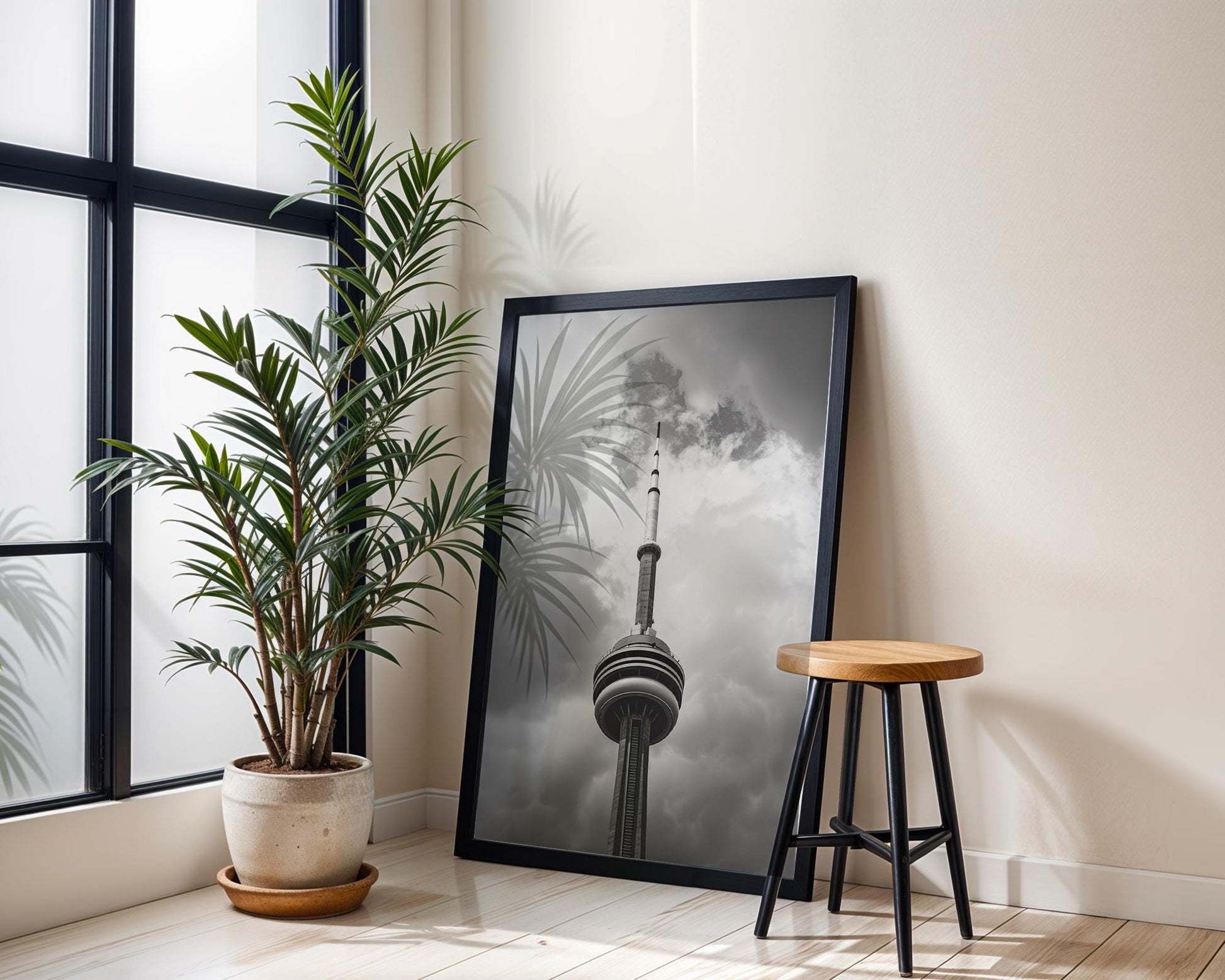 World Landmark | CN Tower Print | Toronto Black and White Photography, Minimalist Wall Art wall art print, black and white architectural poster, minimalist modern Scandinavian wall decor, Monohaus