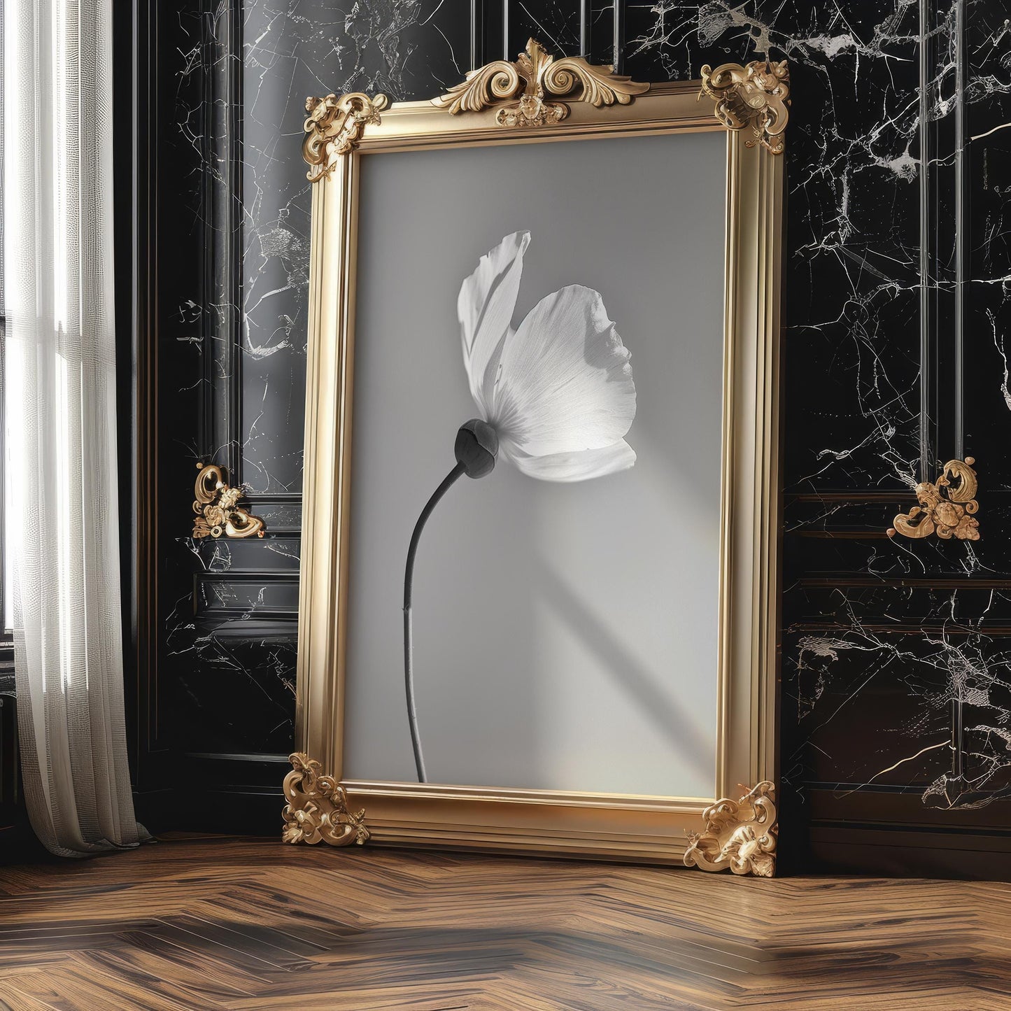 Botanical Photo | Minimalist Black and White Flower Art Print | Modern  Poster wall art print, minimalist black and white poster, modern Scandinavian wall decor, Monohaus