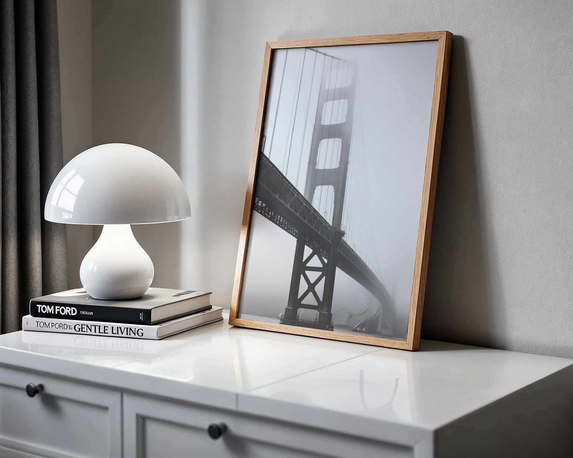 World Landmark | Golden Gate Bridge Print | Black and White Photography, San Francisco Wall Art wall art print, minimalist black and white poster, modern Scandinavian wall decor, Monohaus