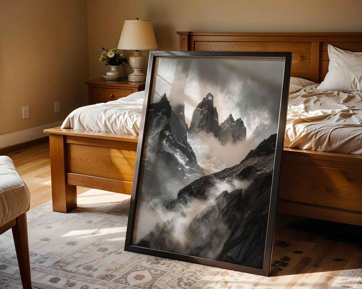 World Landmark | Patagonia Mountain Print | Torres del Paine, Chile Black and White Photography