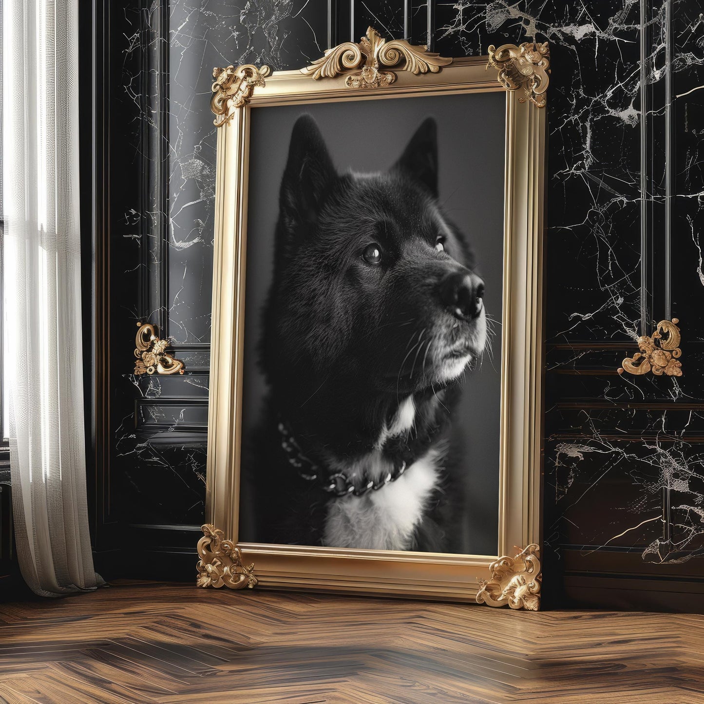 Dog Photography Black & White Pet Print | Minimal Modern Poster wall art print, minimalist black and white poster, modern Scandinavian wall decor, Monohaus