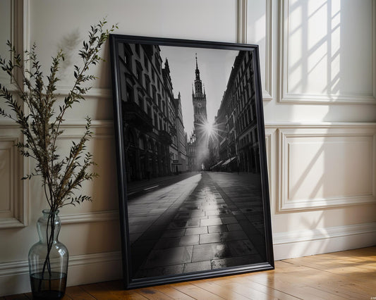World Landmark | Munich City Tower Print | Black and White Architecture Photography