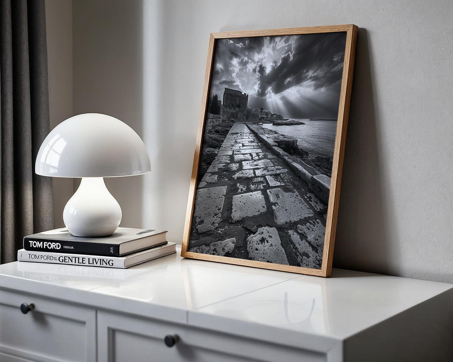 World Landmark | Dubrovnik Croatia Print | Black and White Seaside Architecture wall art print, black and white architectural poster, minimalist modern Scandinavian wall decor, Monohaus