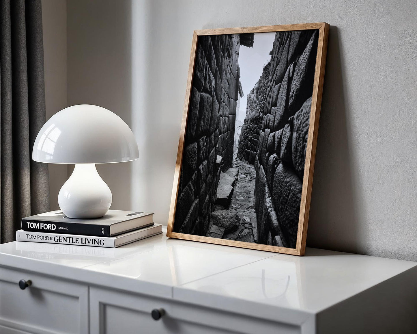 World Landmark | Machu Picchu Photography Print | Black and White Inca Wall Art wall art print, minimalist black and white poster, modern Scandinavian wall decor, Monohaus