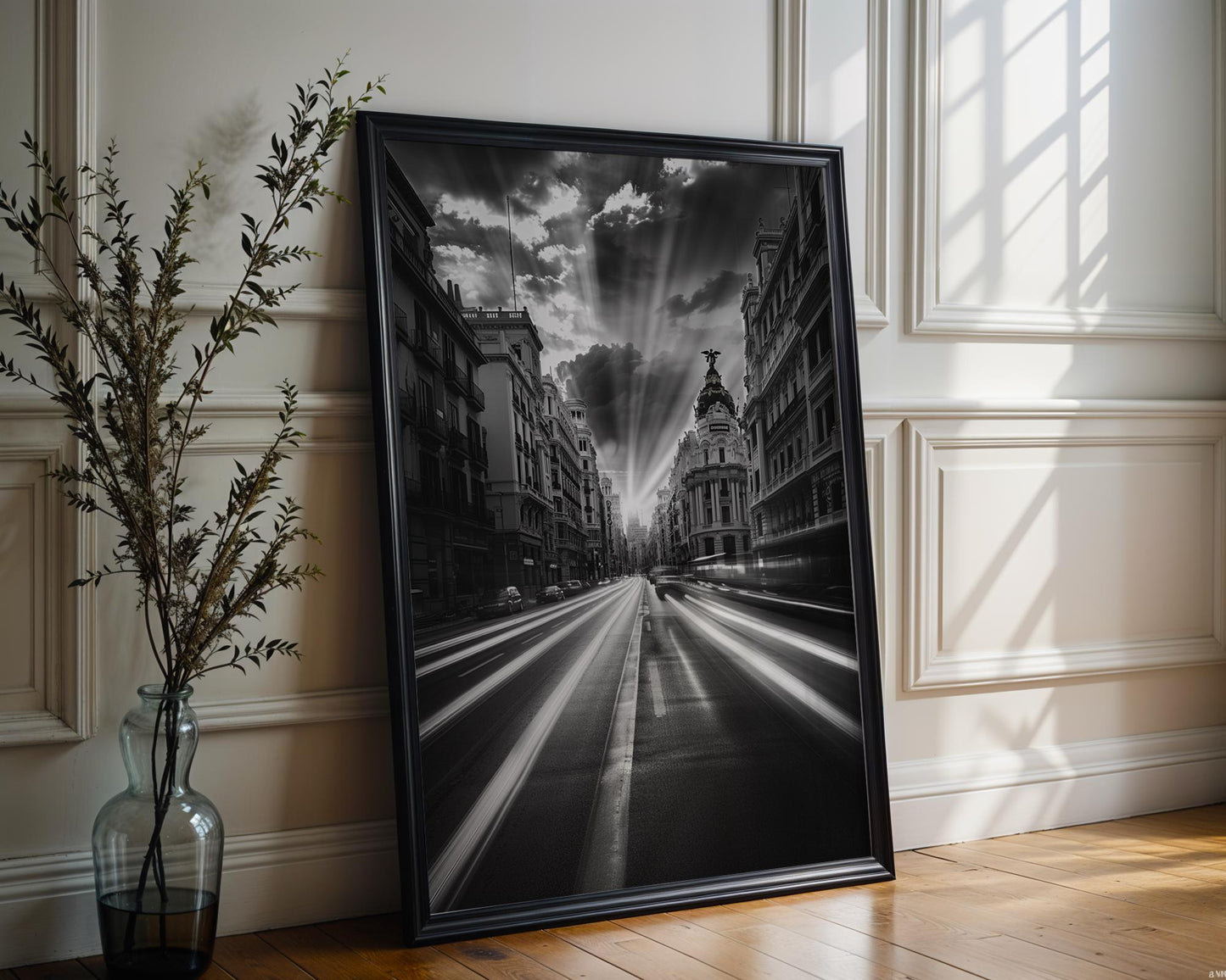 World Landmark | Madrid Gran Vía Photography Print | Black and White Spain Architecture Wall Art