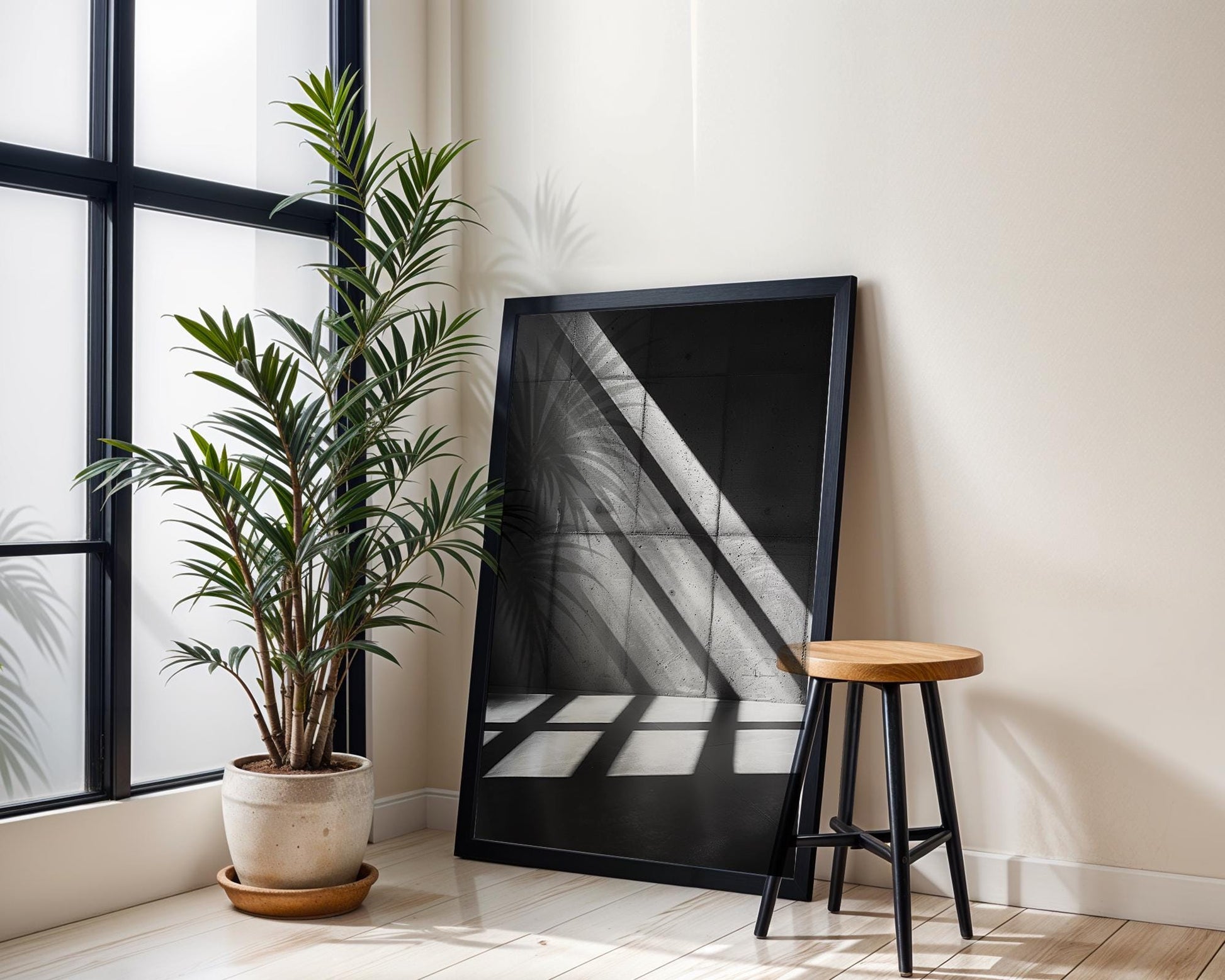 Urban Photography | Geometric Shadow Lines Print Black and White Architectural wall art print, black and white architectural poster, minimalist modern Scandinavian wall decor, Monohaus