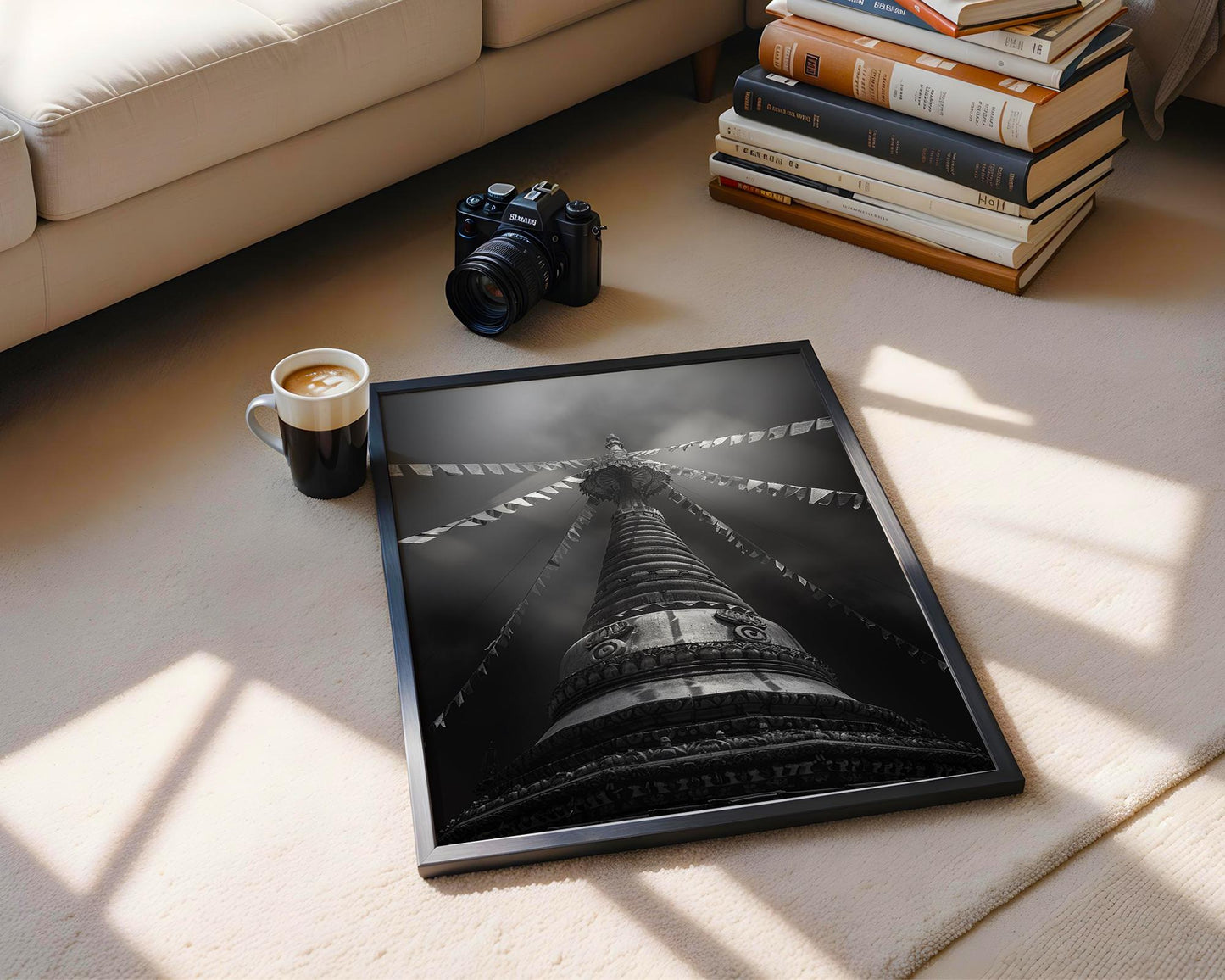 World Landmark | Boudhanath Stupa Black & White Photography Print | Kathmandu, Nepal