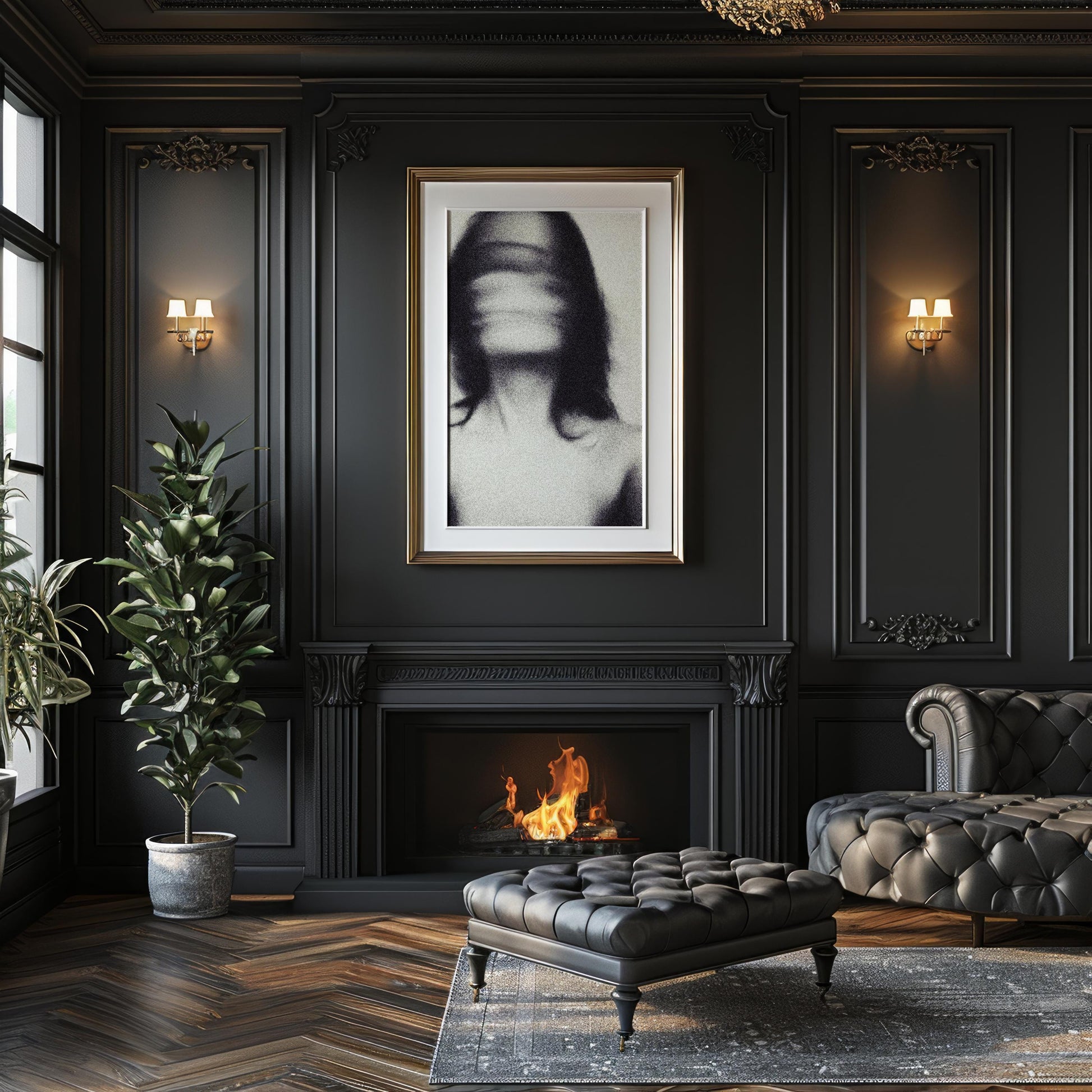 Minimal Wall Art Abstract Motion Blur Portrait | Black And White Grainy Poster abstract wall art print, geometric minimalist poster, modern Scandinavian decor, Monohaus