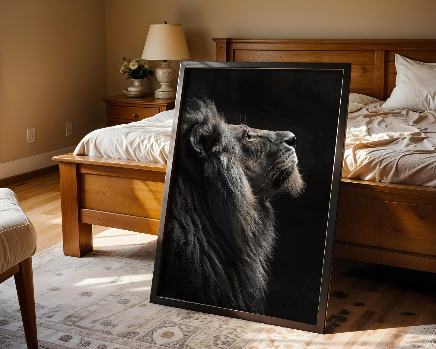 Wildlife Poster | Lion Profile Art Print | Black & White Photography, Modern Minimalist Decor wall art print, minimalist black and white poster, modern Scandinavian wall decor, Monohaus