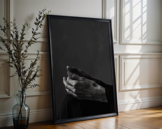 Moody Hands Print | B&W Abstract Human Form Wall Art abstract wall art print, geometric minimalist poster, modern Scandinavian decor, Monohaus
