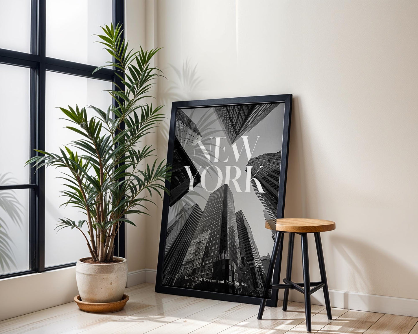 Designer Wall Art | New York City Skyline Print | Minimalist Black and White Architecture wall art print, black and white architectural poster, minimalist modern Scandinavian wall decor, Monohaus