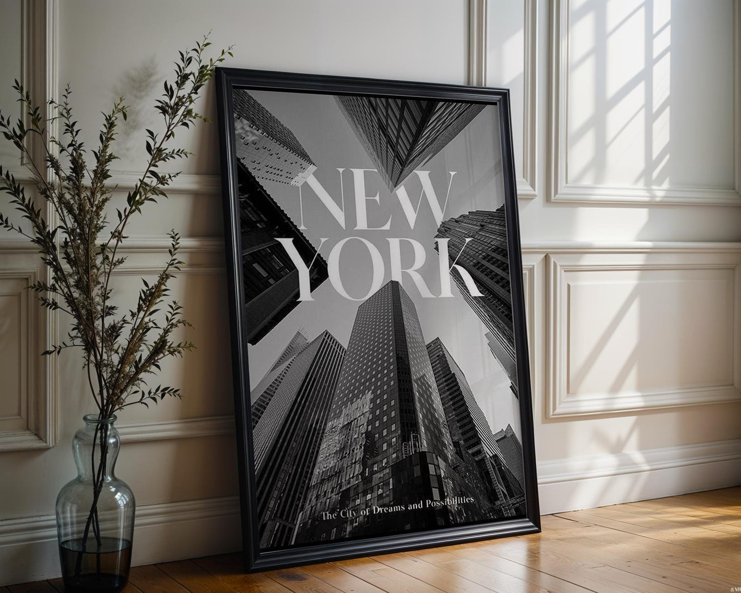 Designer Wall Art | New York City Skyline Print | Minimalist Black and White Architecture wall art print, black and white architectural poster, minimalist modern Scandinavian wall decor, Monohaus