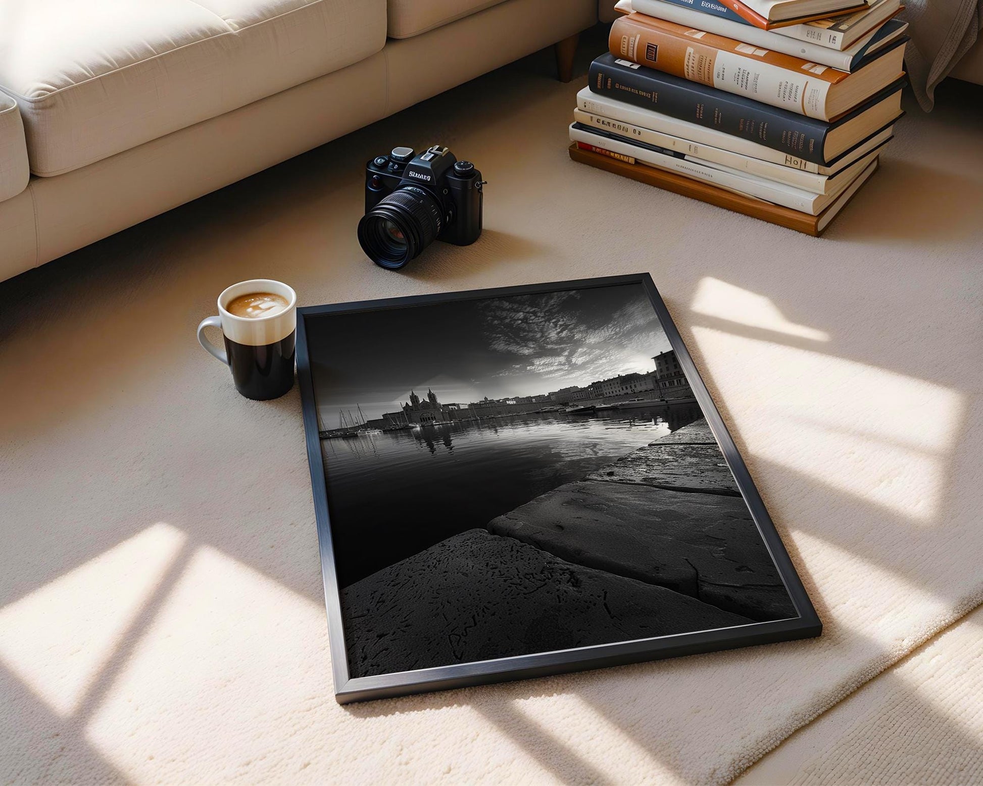 World Landmark | Marseille Print | Black and White French Architecture Photography wall art print, black and white architectural poster, minimalist modern Scandinavian wall decor, Monohaus