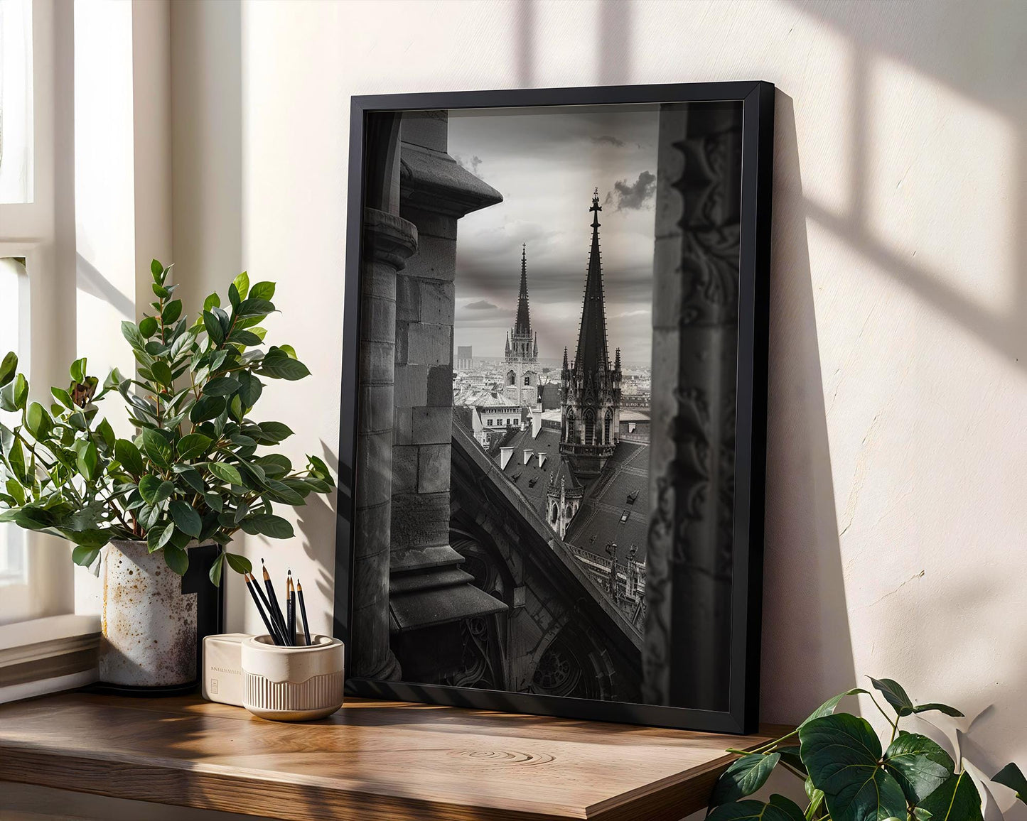 World Landmark | Vienna Cathedral Print | Black and White Architecture Photography wall art print, black and white architectural poster, minimalist modern Scandinavian wall decor, Monohaus