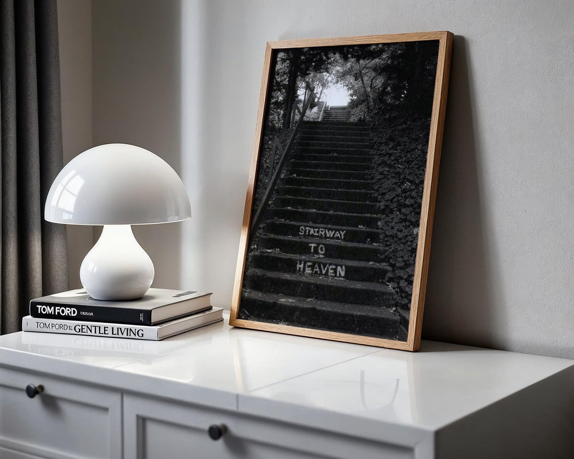 Designer Wall Art | Stairway to Heaven Photography Print | Minimalist Home Decor wall art print, minimalist black and white poster, modern Scandinavian wall decor, Monohaus