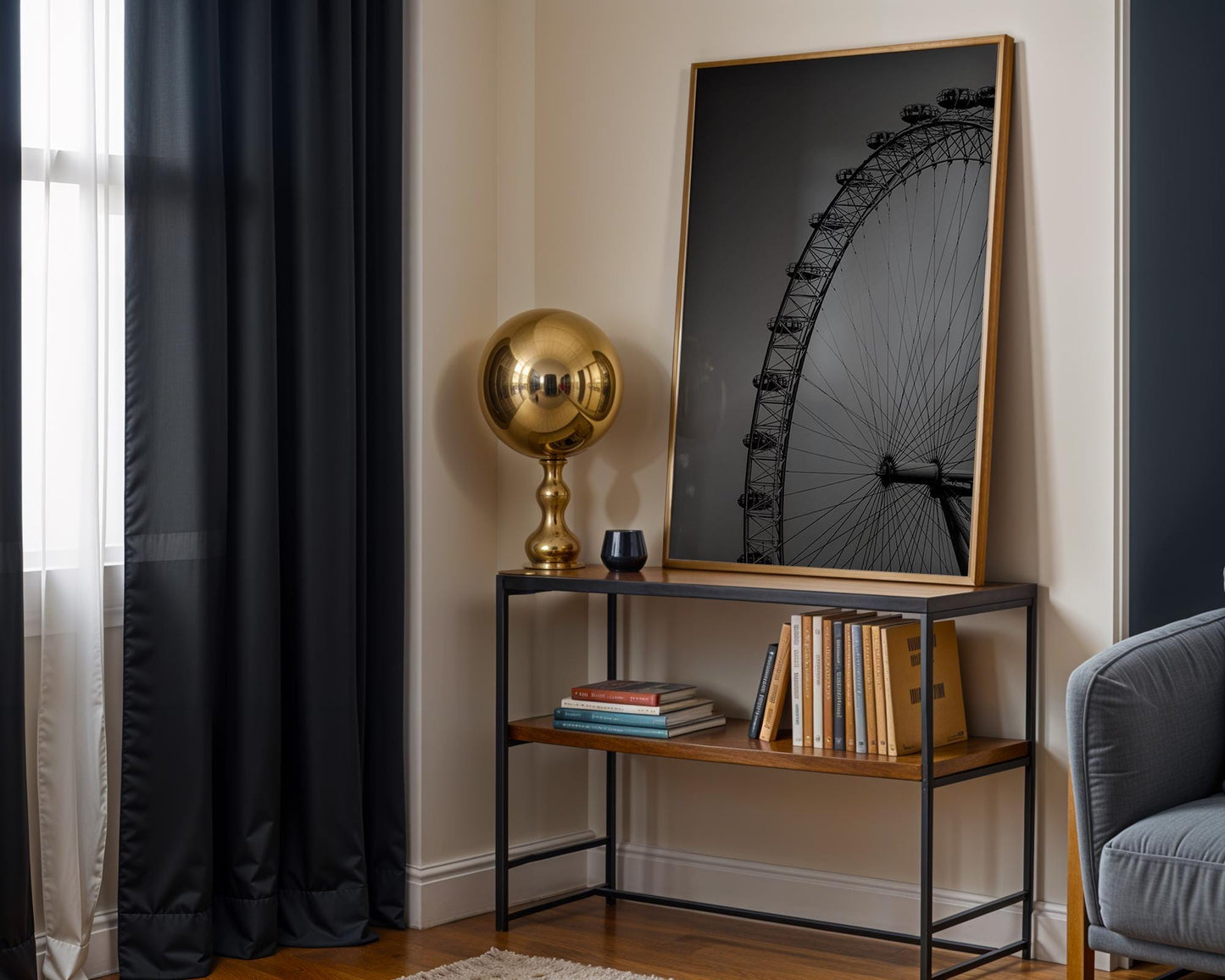 World Landmark | London Eye Photography Print | Minimalist Black and White Wall Art wall art print, minimalist black and white poster, modern Scandinavian wall decor, Monohaus