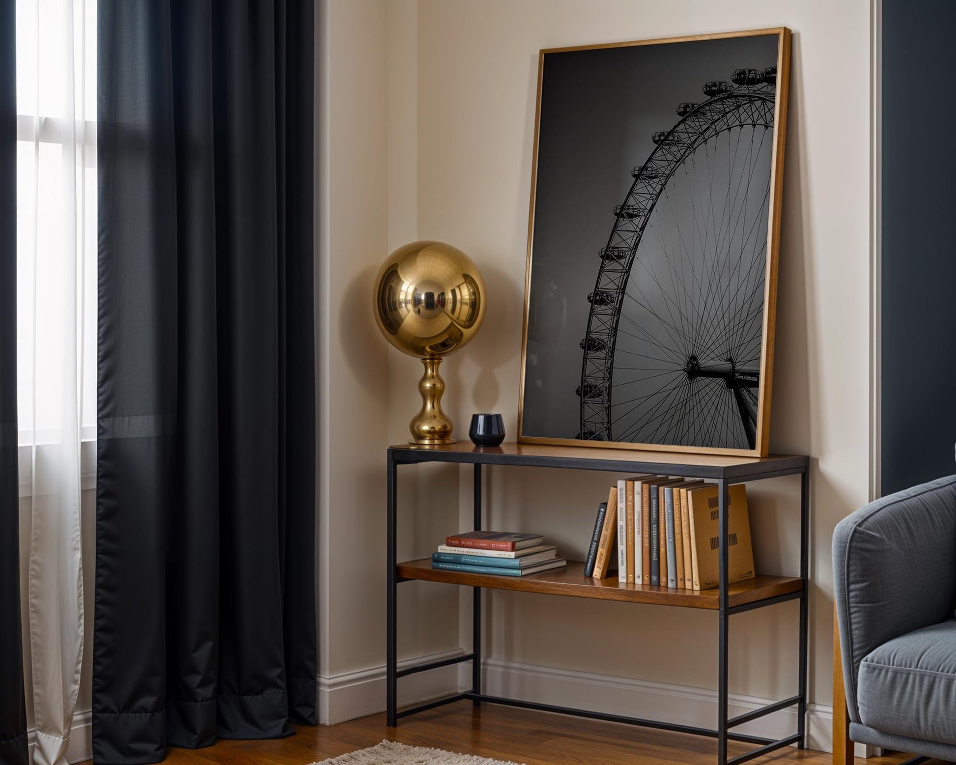 World Landmark | London Eye Photography Print | Minimalist Black and White Wall Art wall art print, minimalist black and white poster, modern Scandinavian wall decor, Monohaus