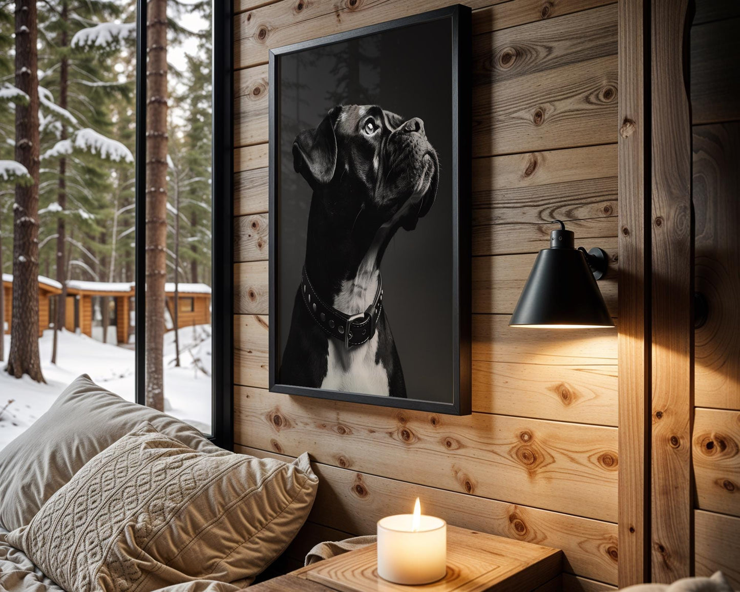 Dog Photography Boxer Pet Portrait Print | Black and White Home Decor, Minimalist Poster wall art print, minimalist black and white poster, modern Scandinavian wall decor, Monohaus