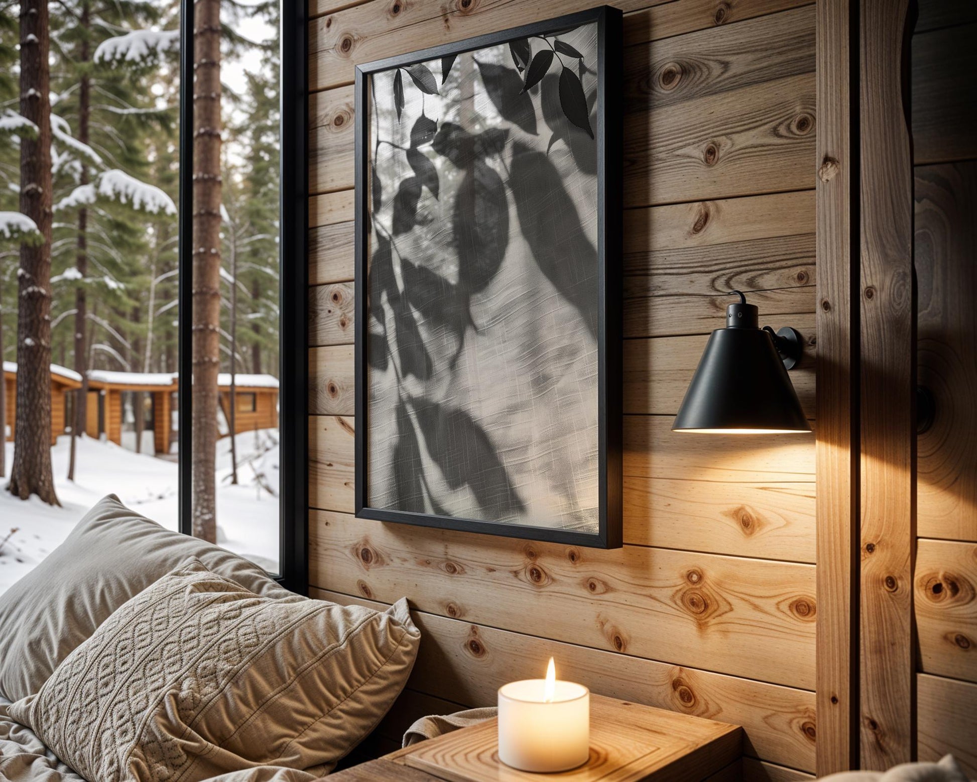 Botanical Photo | Abstract Shadow Leaves Print | Minimal Photography Wall Art abstract wall art print, geometric minimalist poster, modern Scandinavian decor, Monohaus