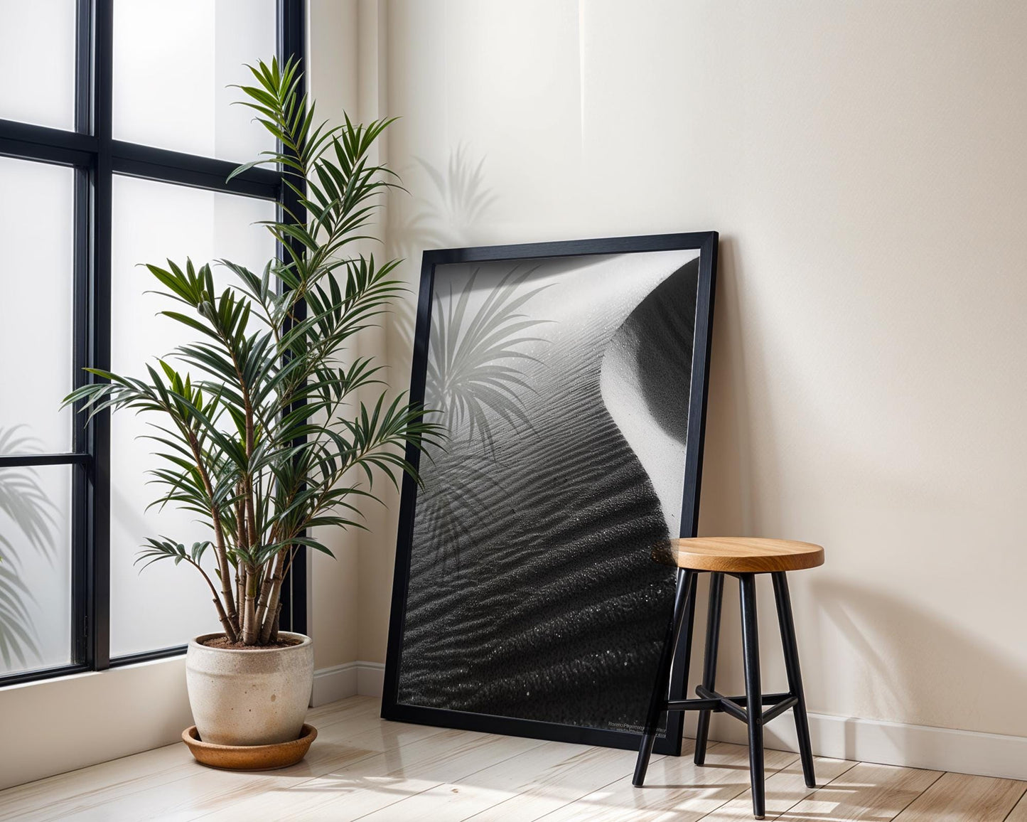 Botanical Photo | Minimalist Sand Dunes Print | Black and White Nature Photography wall art print, minimalist black and white poster, modern Scandinavian wall decor, Monohaus