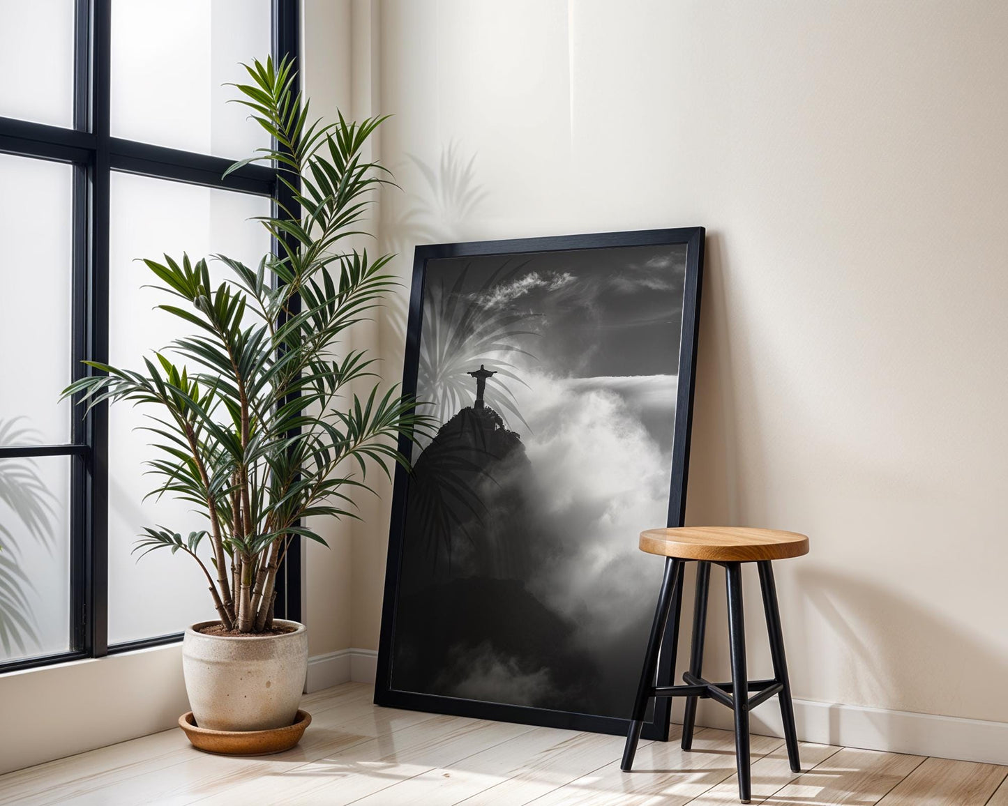 World Landmark | Christ the Redeemer Print | Black and White Rio Photography wall art print, minimalist black and white poster, modern Scandinavian wall decor, Monohaus