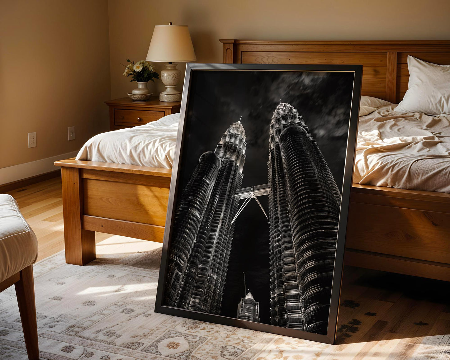 World Landmark | Petronas Towers Print | Kuala Lumpur Black and White Architecture wall art print, black and white architectural poster, minimalist modern Scandinavian wall decor, Monohaus