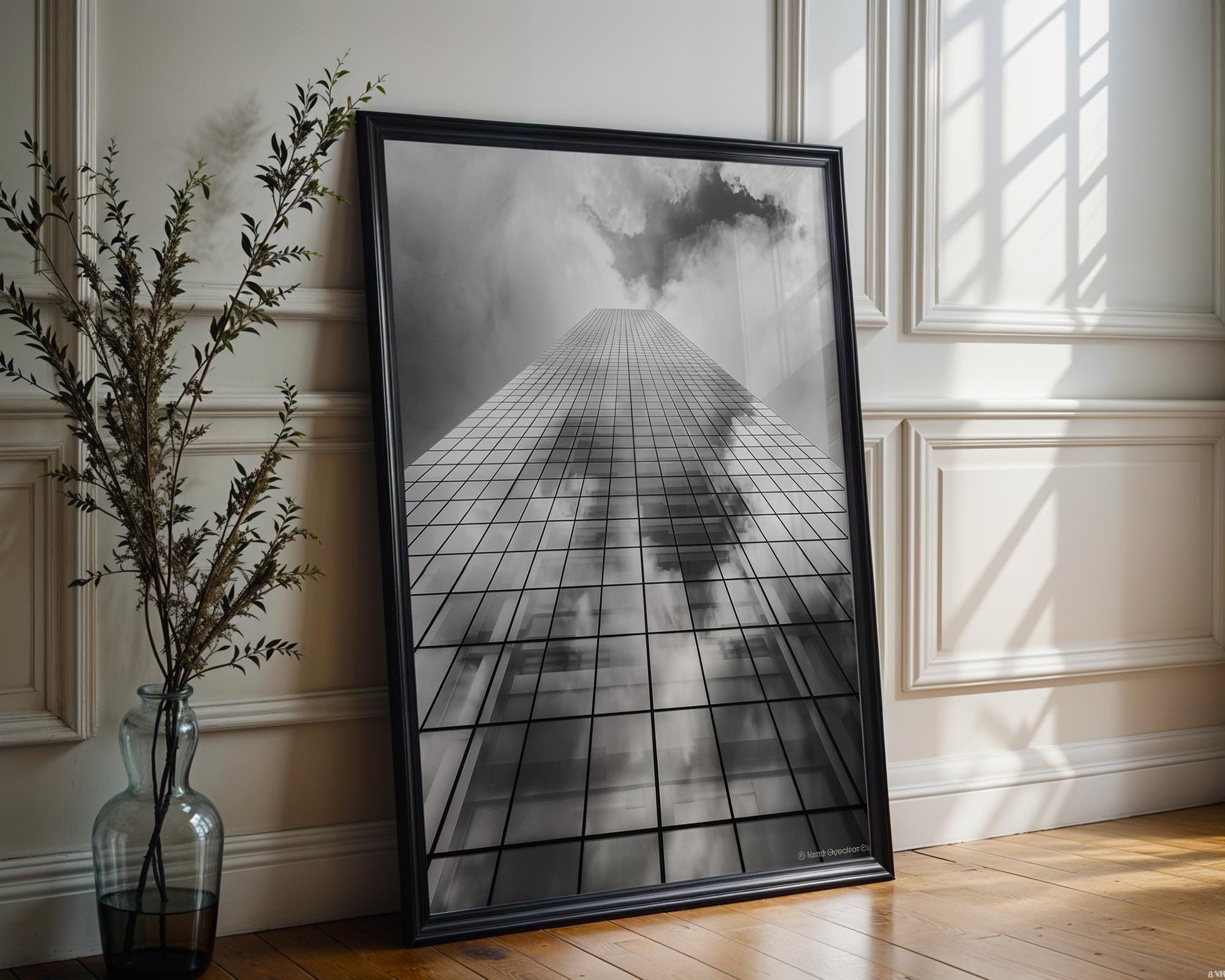 Urban Photography | Abstract Skyscraper Building Print | Minimal City Wall Art wall art print, black and white architectural poster, minimalist modern Scandinavian wall decor, Monohaus