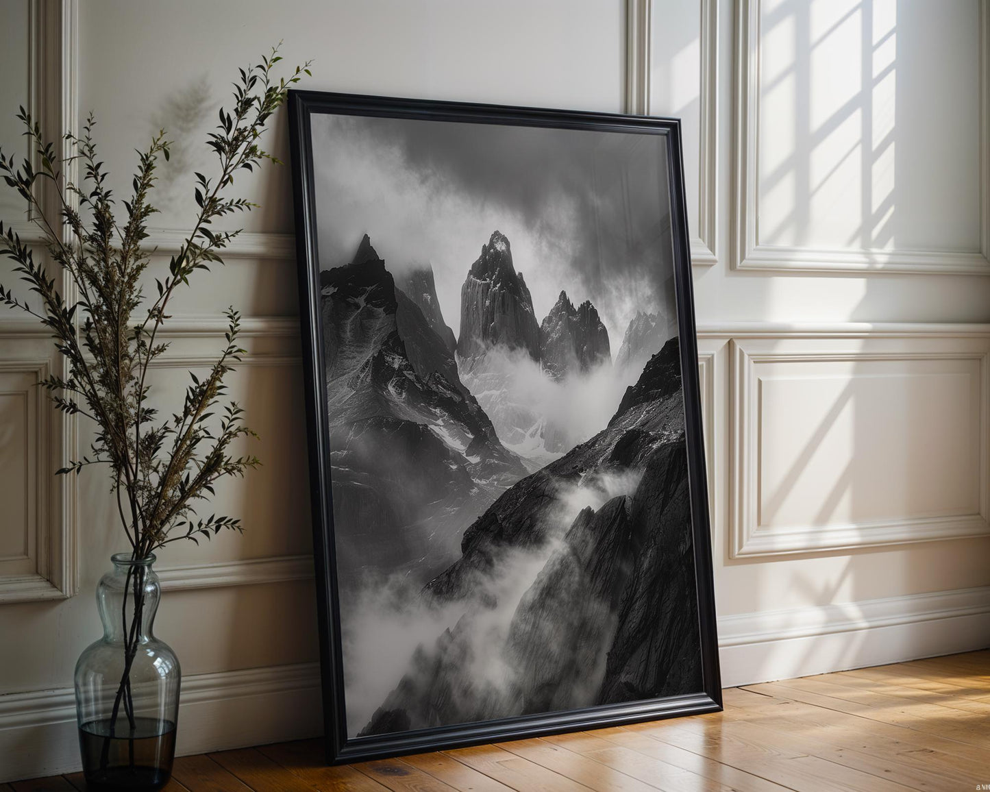 World Landmark | Patagonia Mountain Print | Torres del Paine, Chile Black and White Photography