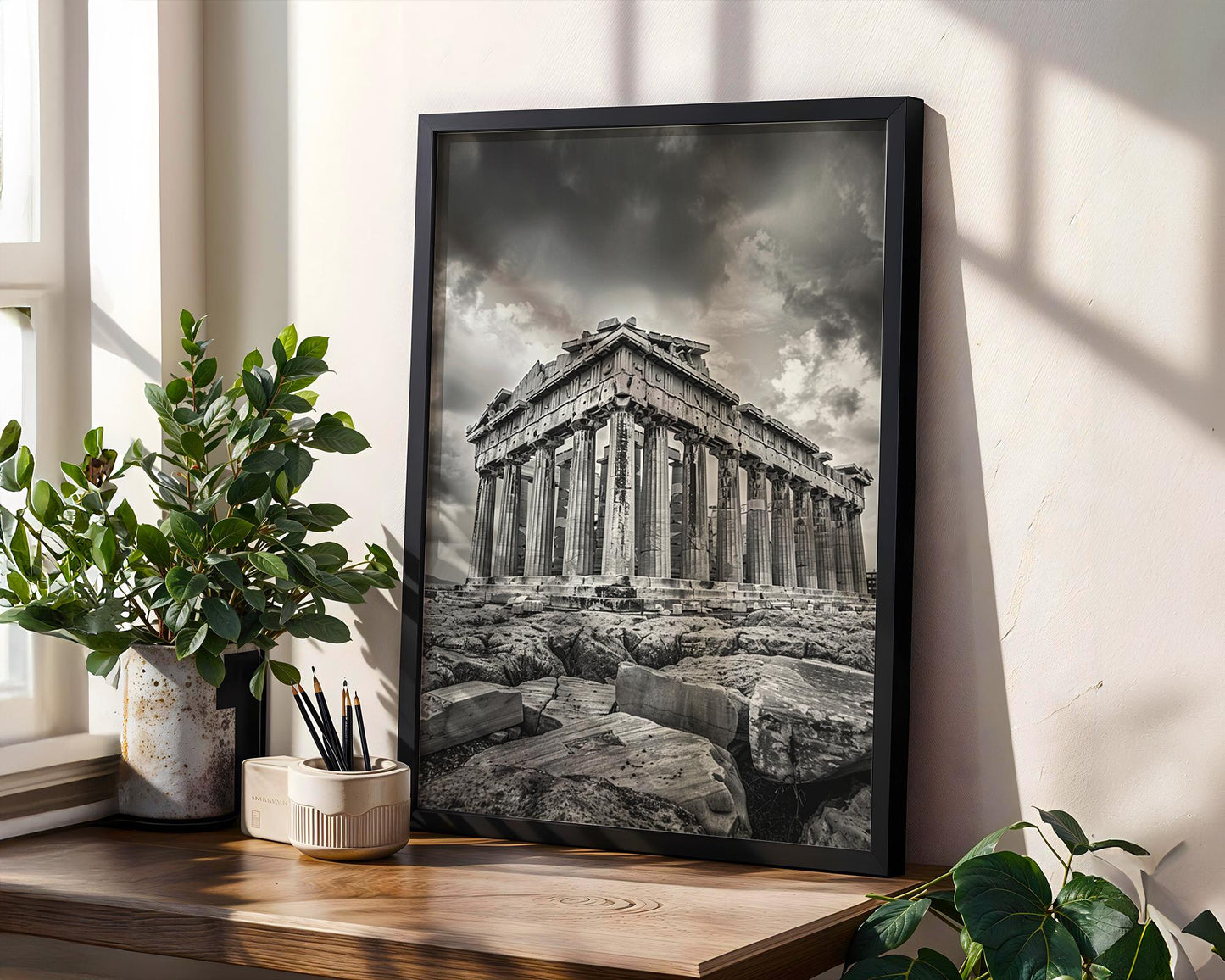 World Landmark | Parthenon Print | Athens Greece Black and White Photography wall art print, minimalist black and white poster, modern Scandinavian wall decor, Monohaus