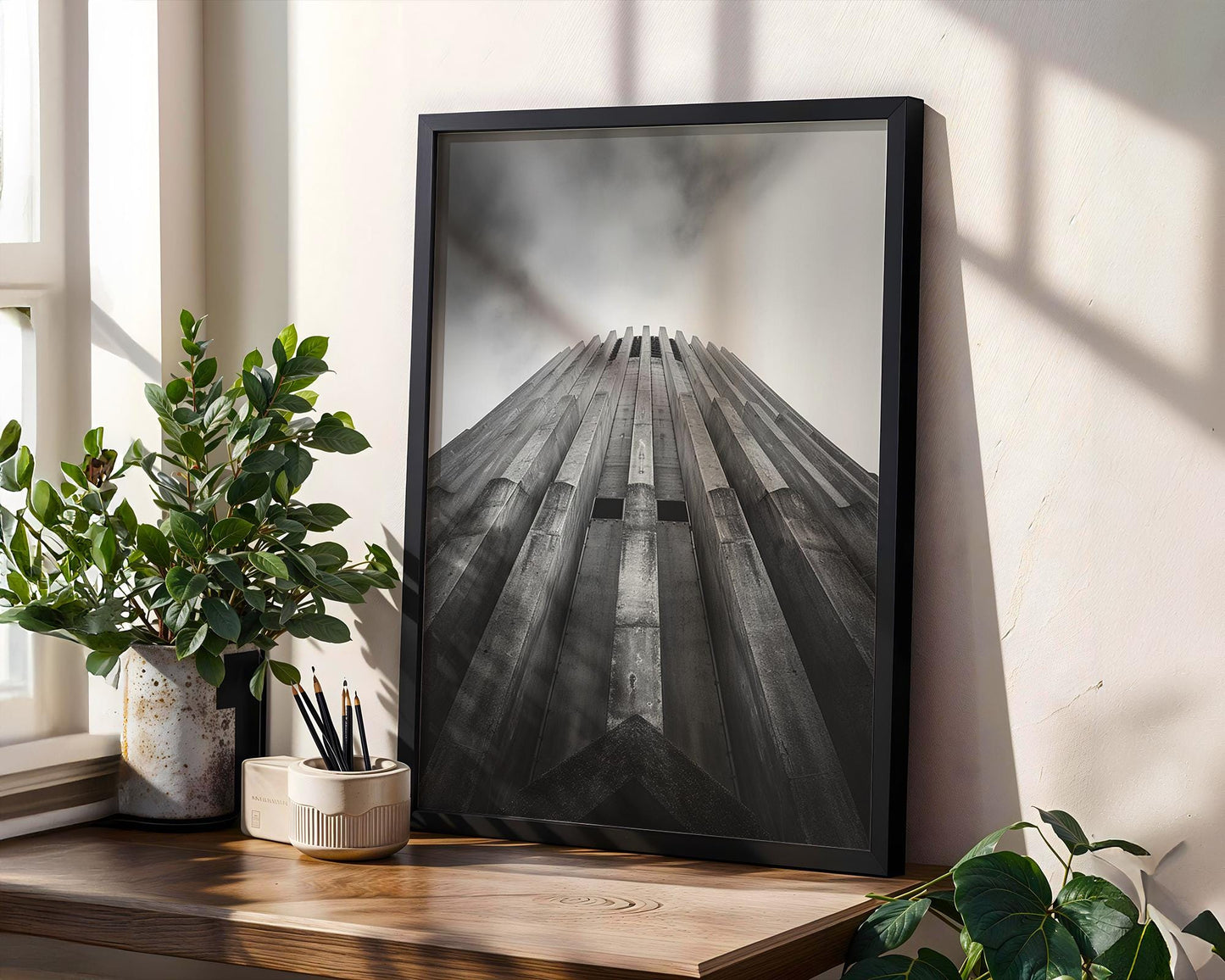 World Landmark | Hallgrímskirkja Iceland Print | Black and White Minimalist Architecture