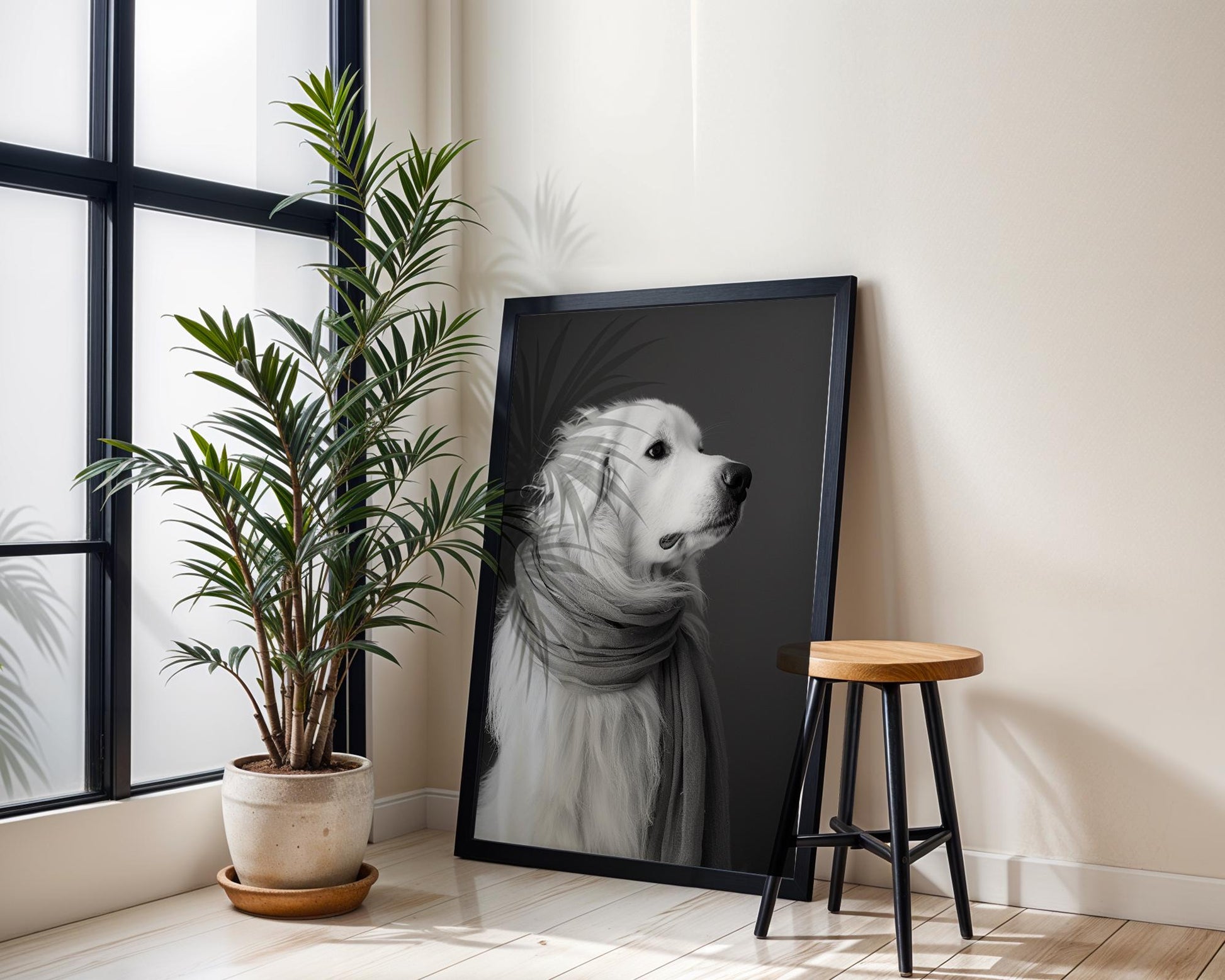 Dog Photography Retriever Pet Portrait Print | Minimalist Modern Home Decor wall art print, minimalist black and white poster, modern Scandinavian wall decor, Monohaus