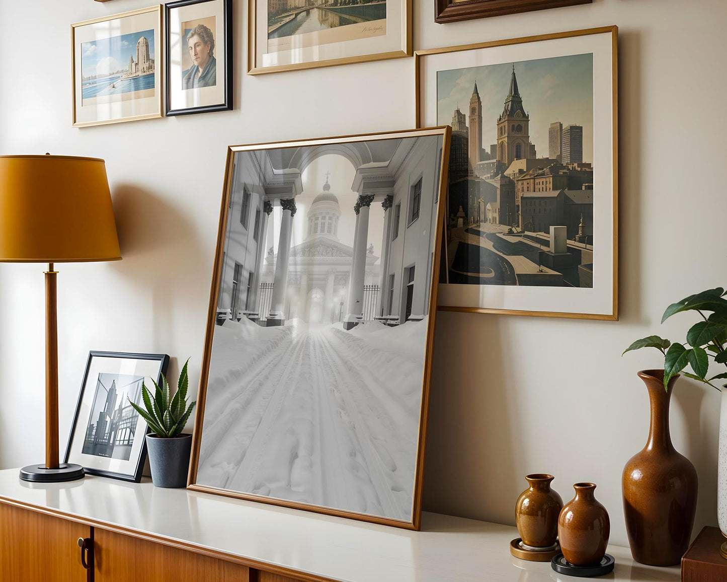 World Landmark | Helsinki Cathedral Winter Print | Minimalist Nordic Wall Art wall art print, minimalist black and white poster, modern Scandinavian wall decor, Monohaus