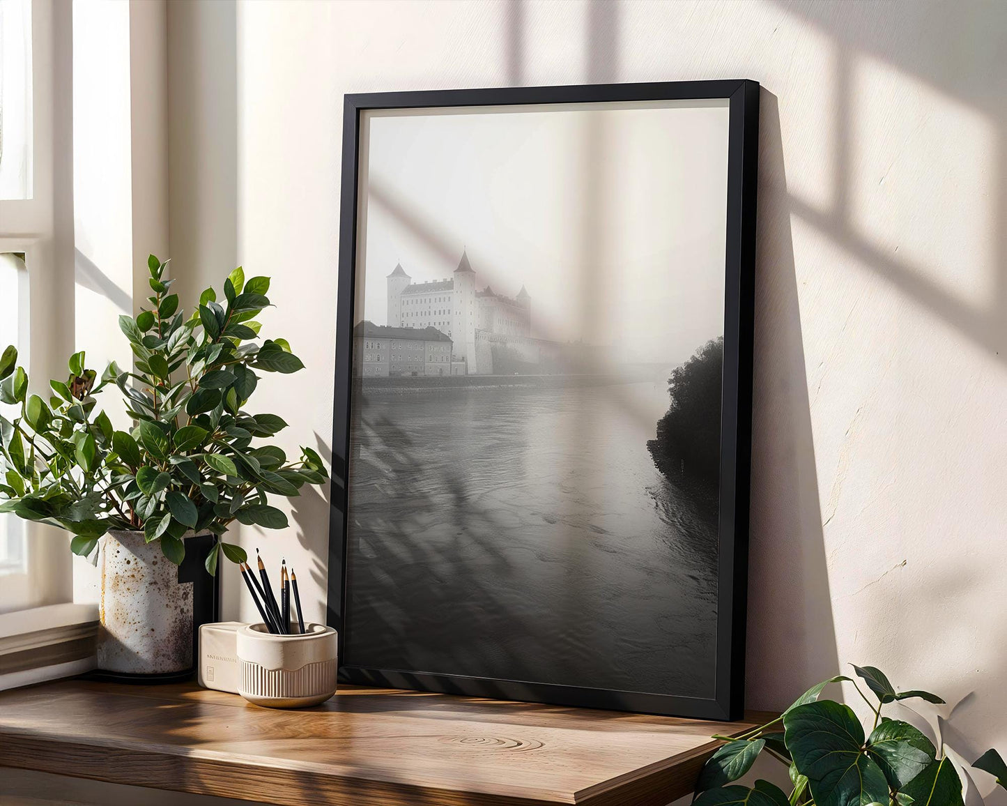 World Landmark | Bratislava Castle Print | Black and White European Architecture Photography wall art print, black and white architectural poster, minimalist modern Scandinavian wall decor, Monohaus