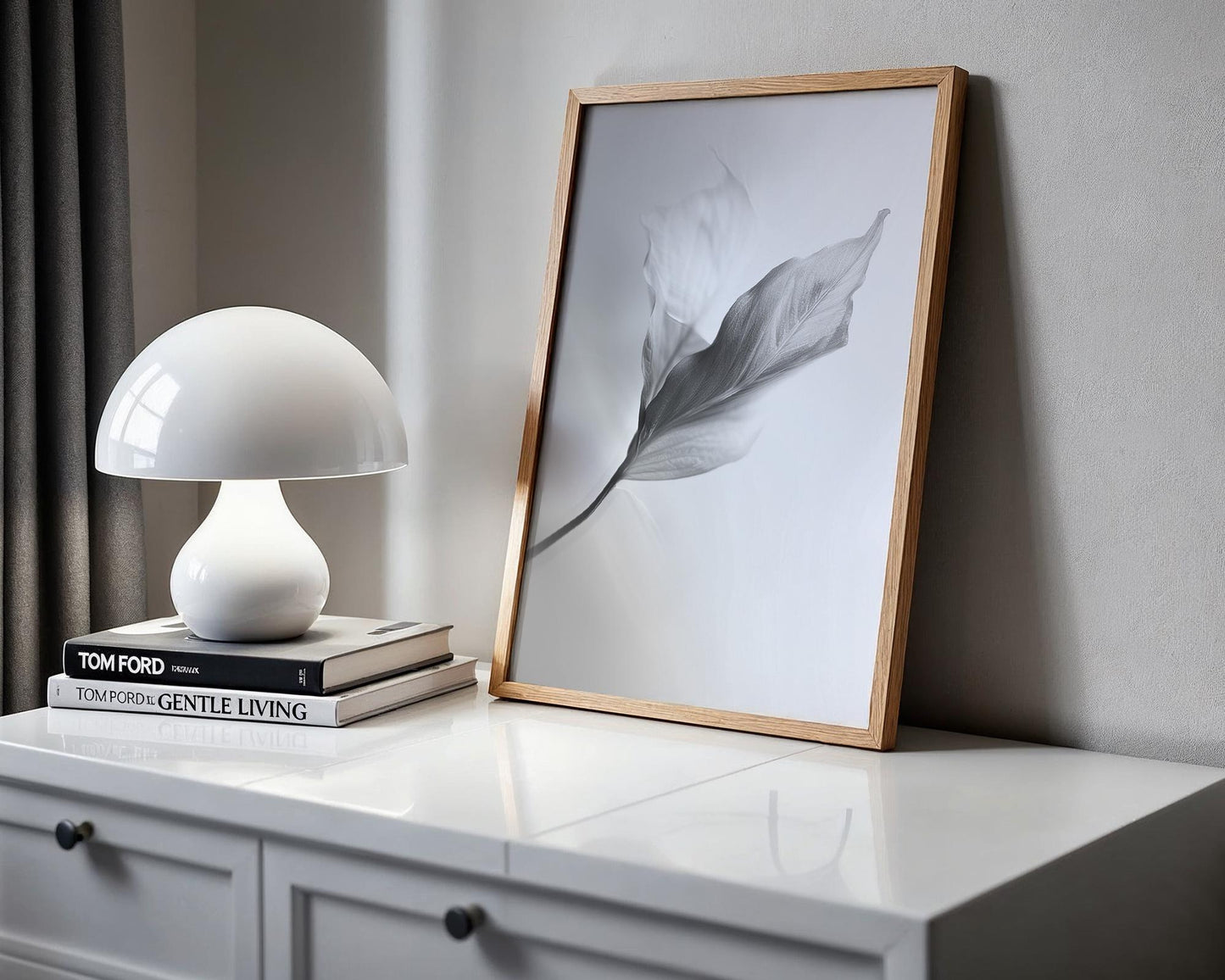 Botanical Photo | Abstract Leaf Macro Photography Print | Black & White Minimal abstract wall art print, geometric minimalist poster, modern Scandinavian decor, Monohaus