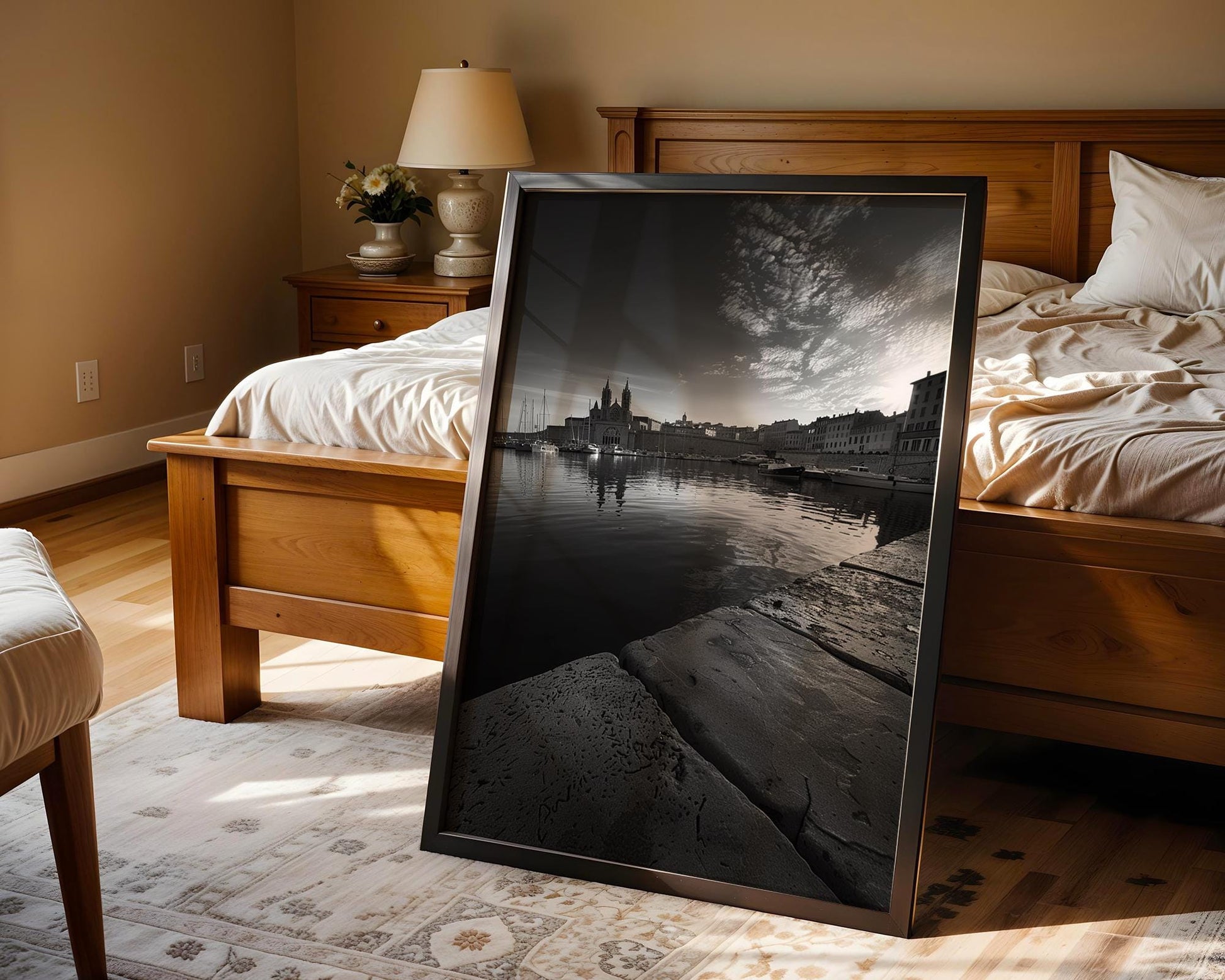 World Landmark | Marseille Print | Black and White French Architecture Photography wall art print, black and white architectural poster, minimalist modern Scandinavian wall decor, Monohaus