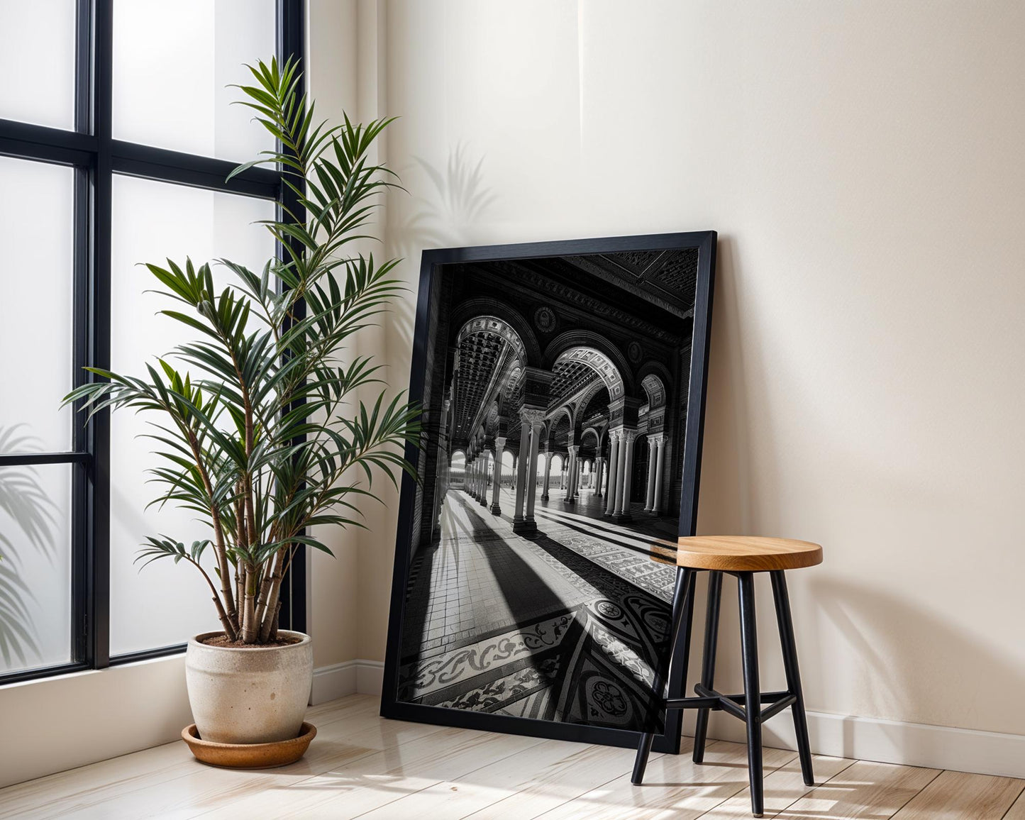 World Landmark | Plaza de España Seville Print | Black and White Spanish Architecture Photography