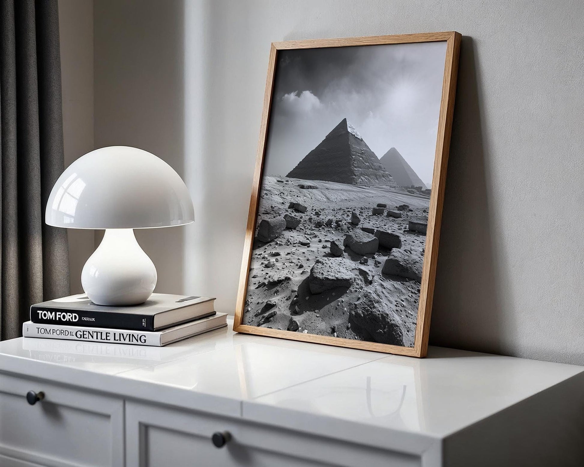 World Landmark | Giza Pyramids Photography Print | Minimalist Black and White Wall Art wall art print, minimalist black and white poster, modern Scandinavian wall decor, Monohaus