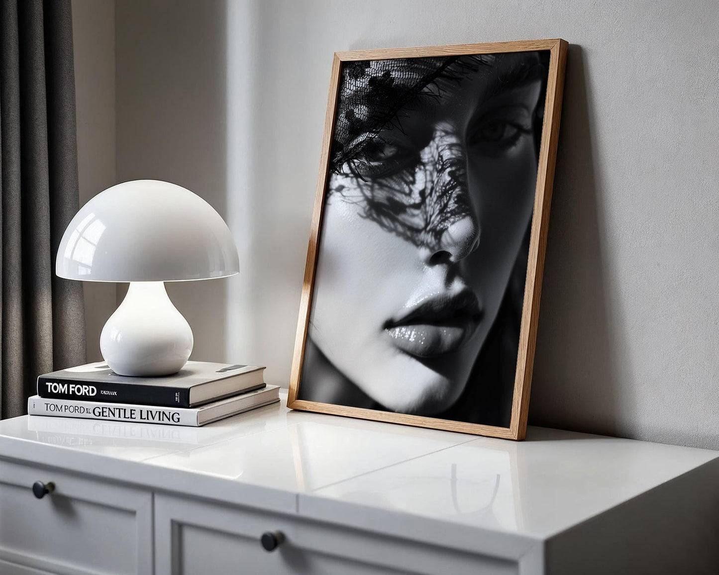 Minimal Wall Art Veiled Light | Black and White Portrait Photography Print wall art print, minimalist black and white poster, modern Scandinavian wall decor, Monohaus