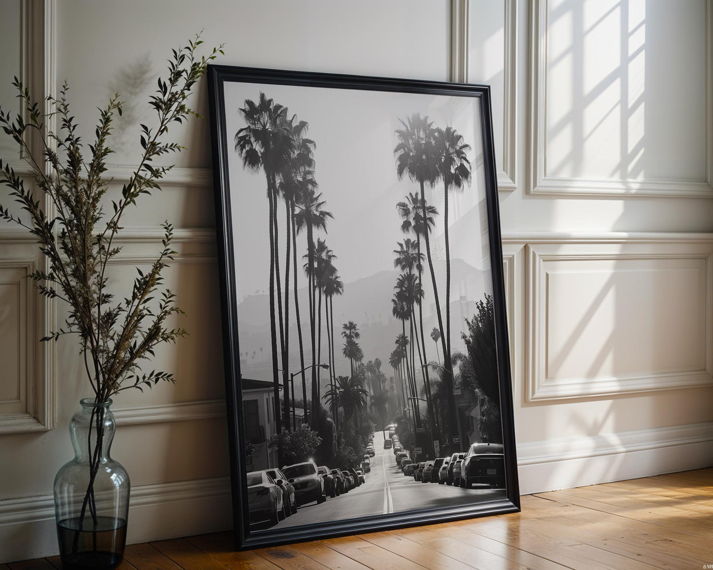 World Landmark | Beverly Hills Photography Print | Black and White Palm Tree Wall Art