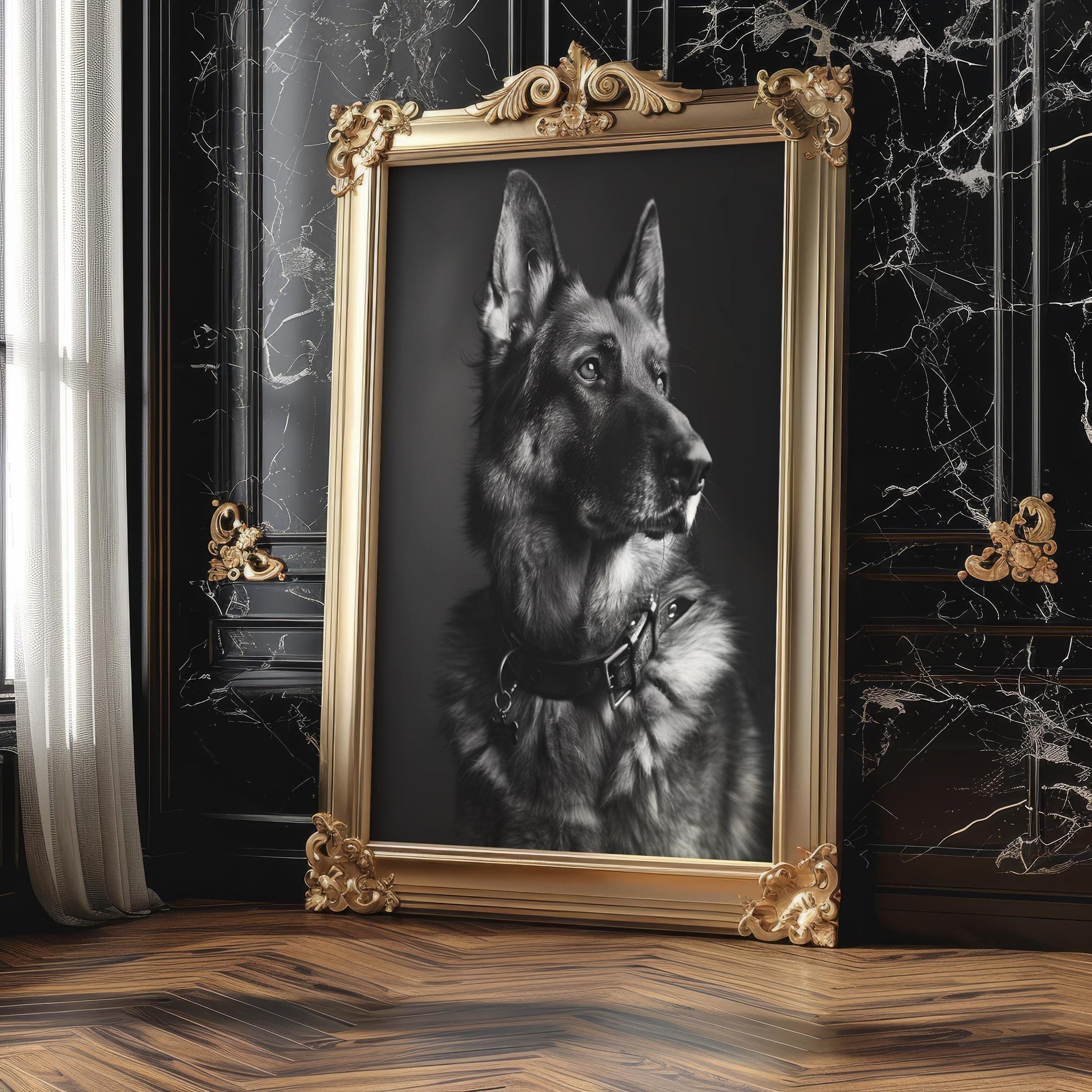 Dog Photography German Shepherd Art Print | Minimalist , Sophisticated Decor wall art print, minimalist black and white poster, modern Scandinavian wall decor, Monohaus